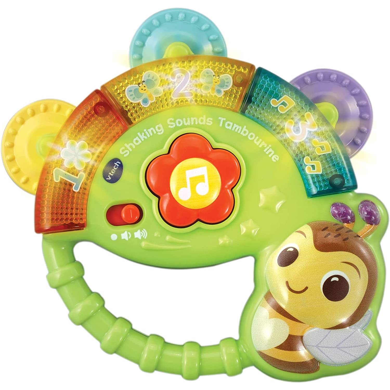 VTech Baby Shaking Sounds Tambourine - Musical Sensory Toy with Lights & Songs for 3-24 Months 1