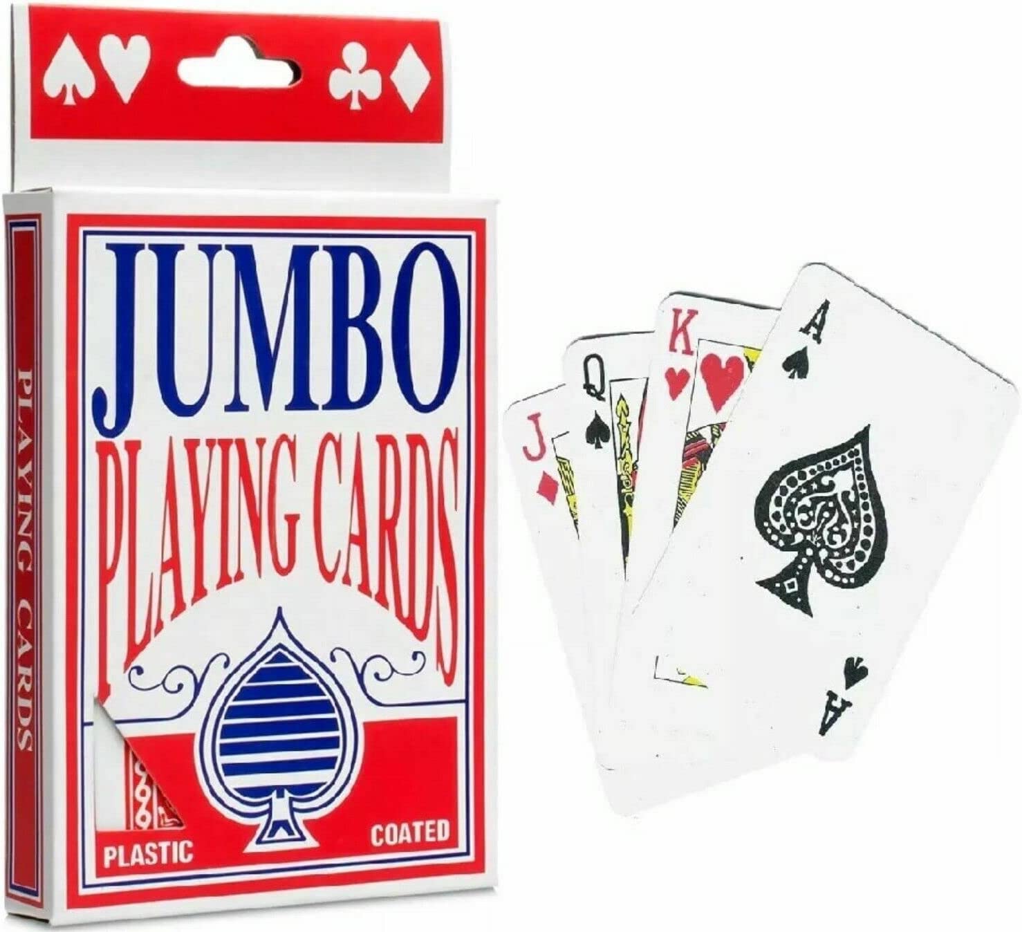 2 UR DOOR Jumbo Playing Cards - 52 Cards | Water-Resistant Plastic | 12 x 8.50 cm