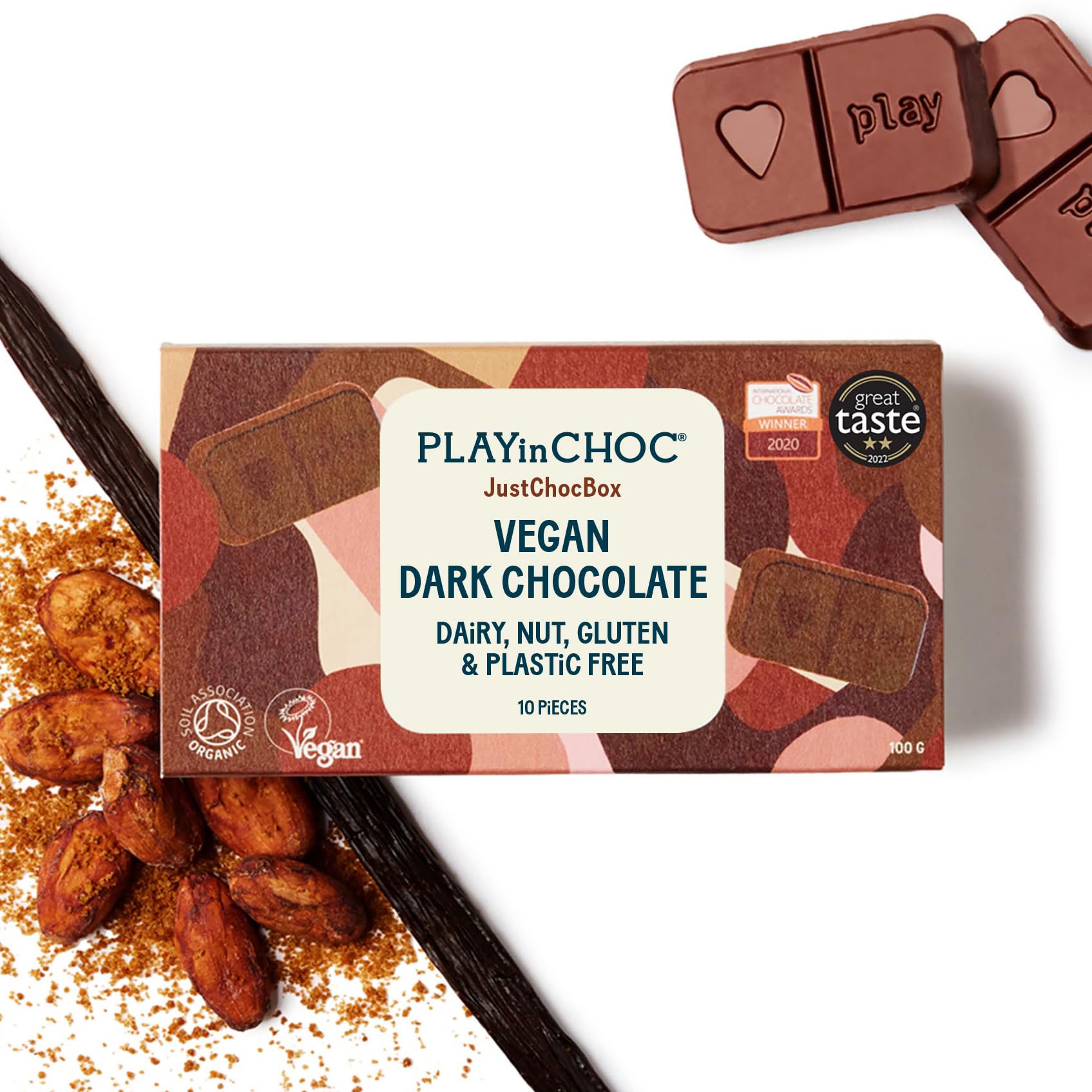 PLAYin CHOC JustChoc Organic Vegan Chocolate Bars - Allergy-Free Dairy-Free Treats 7