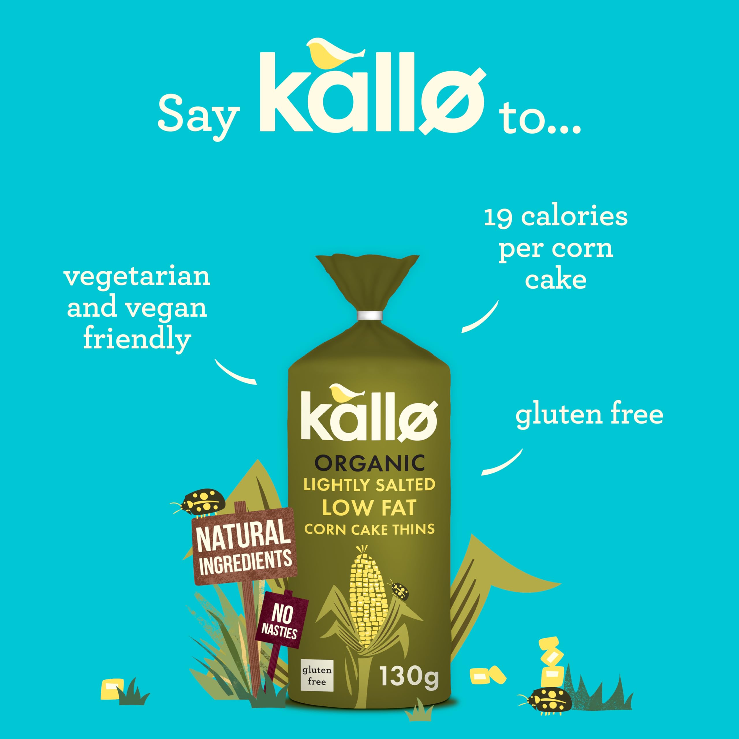 Kallo Lightly Salted Corn Cakes - Low Calorie Snack | Gluten Free | Vegan | 130g 2