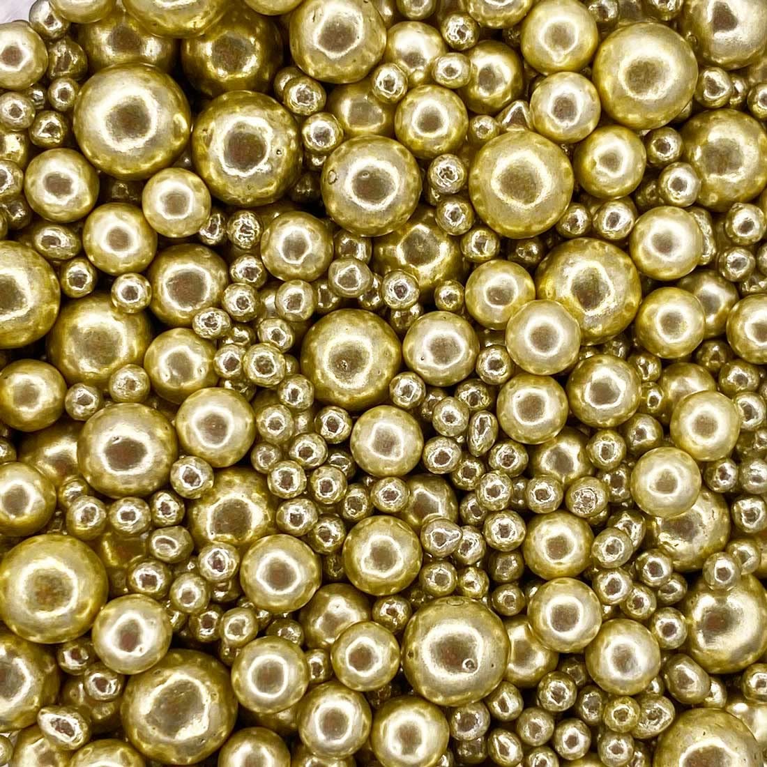 A Pinch of Pearls Mix - High Shine Metallic Gold Sprinkles for Cakes | 30g Pouch 2