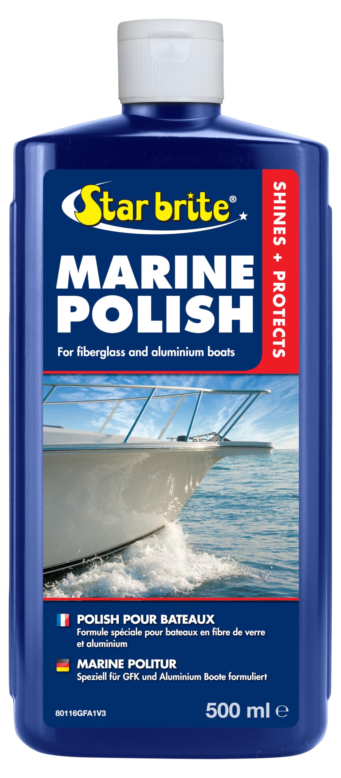 STAR BRITE Marine Polish - 500 ml One-Step Formula for Fiberglass & Aluminum | Removes Oxidation & Scratches