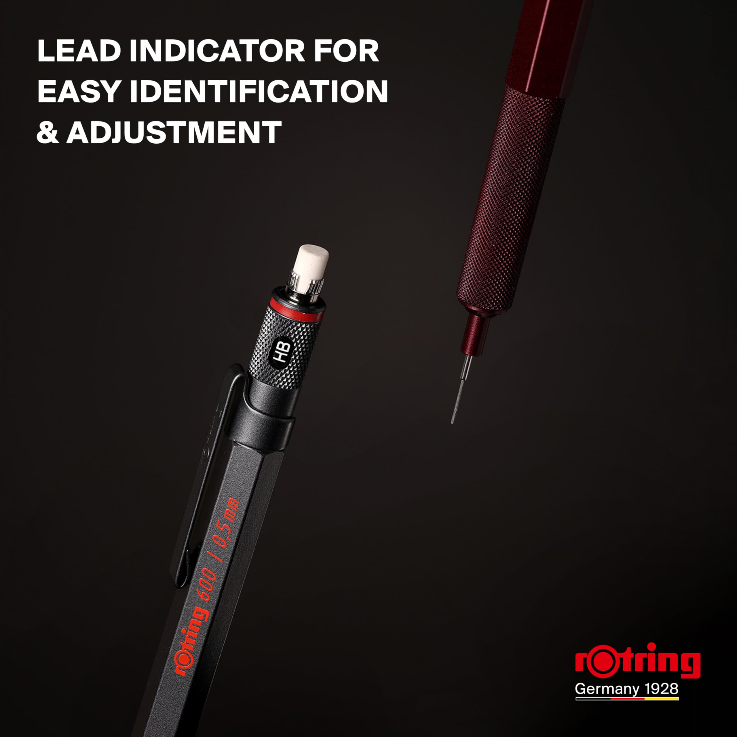 rOtring 600 Mechanical Pencil - 0.5mm HB Lead | All-Metal Body | Chocolate Truffle 6