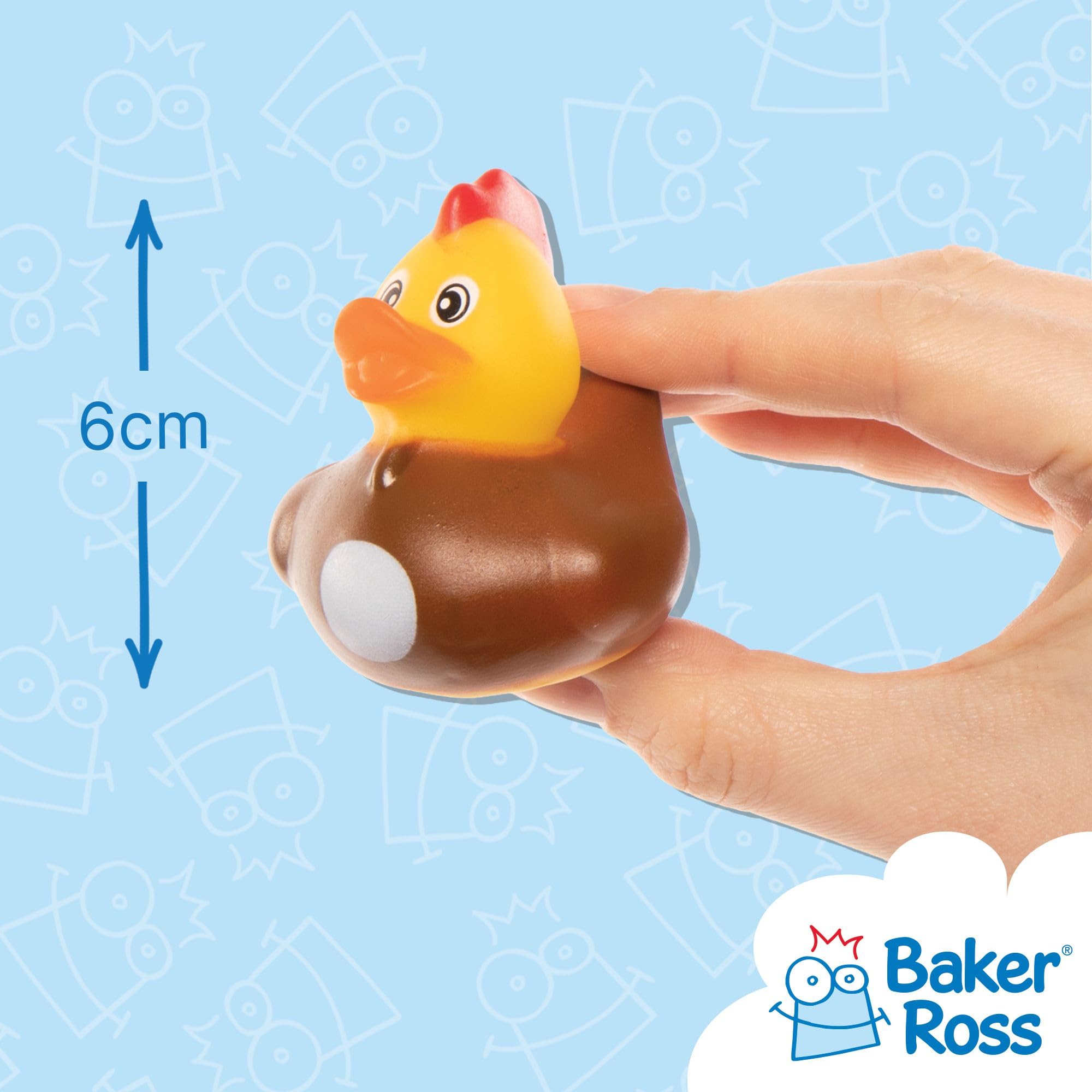 Baker Ross Farm Rubber Duck Bath Toys - Pack of 8 | 6 cm Ducks | Ages 3+ 3