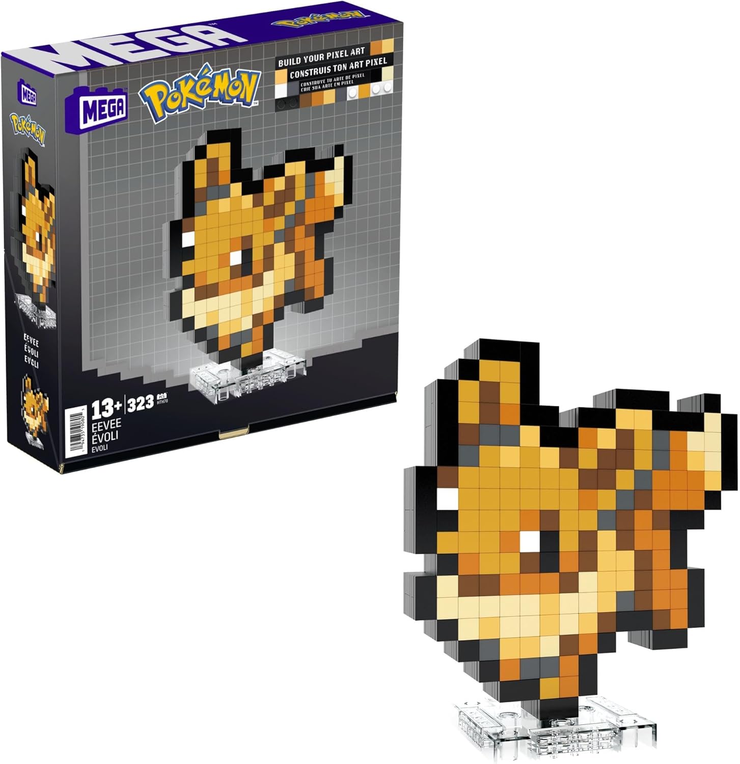 MEGA Pokémon Eevee Building Set - 323-Piece Pixel Art Action Figure for Adult Collectors 1