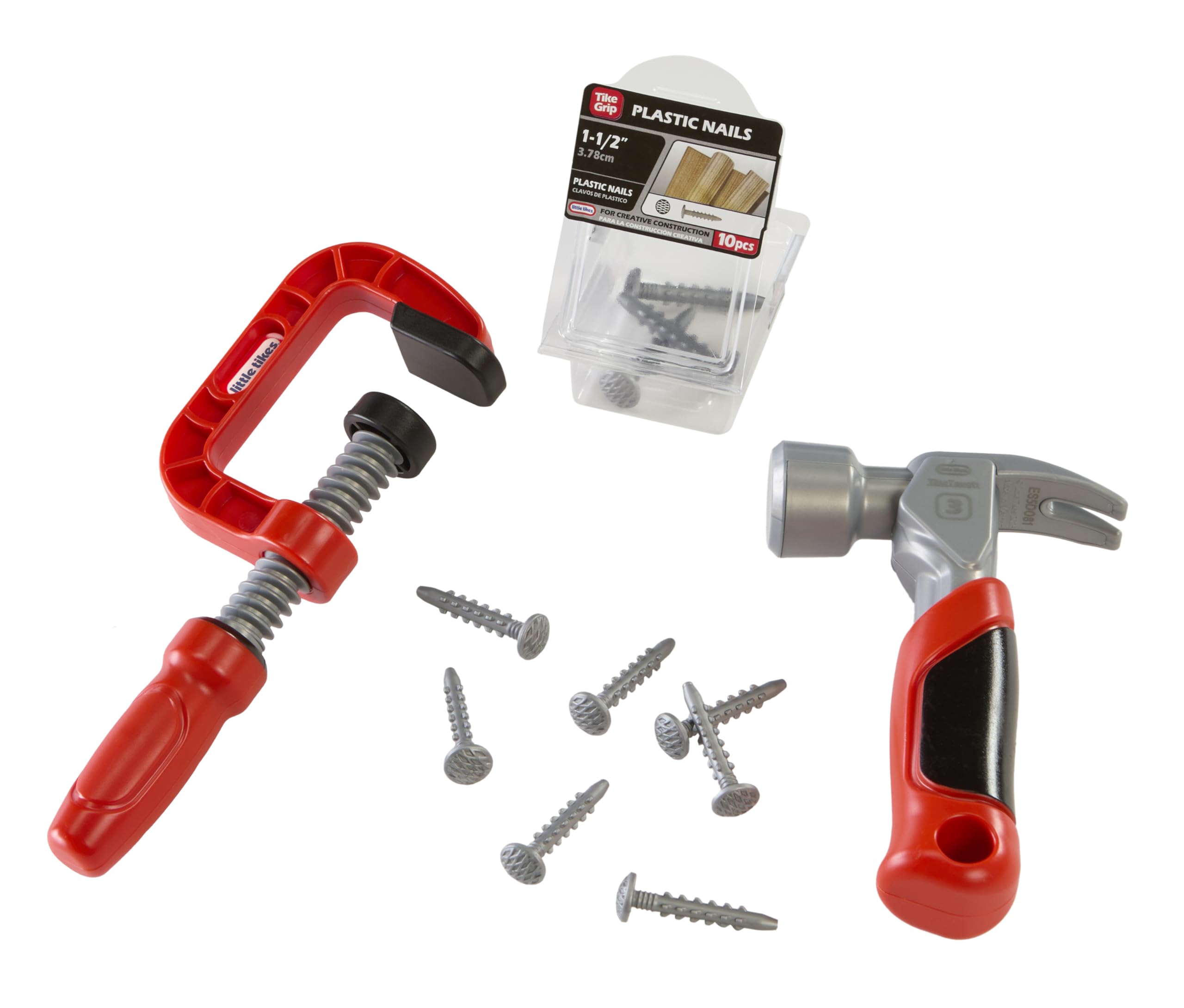 Little Tikes Creative Construction Hammer & Nail Set - 5-Piece Pretend Play Tool Set for Kids 3+