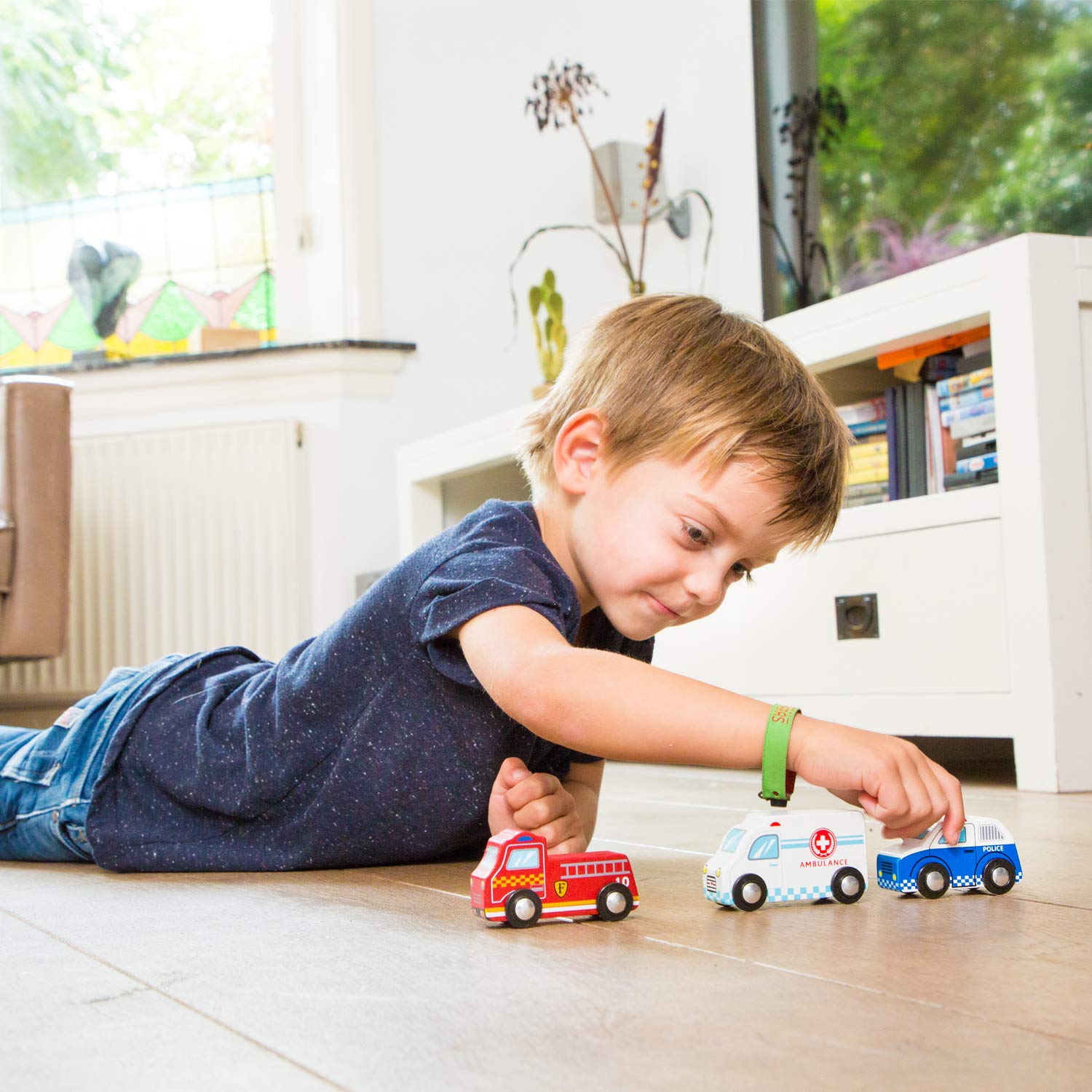 Woet Wooden Emergency Vehicle Set - 3 Pieces | FSC Certified Wood | Ages 18 Months+