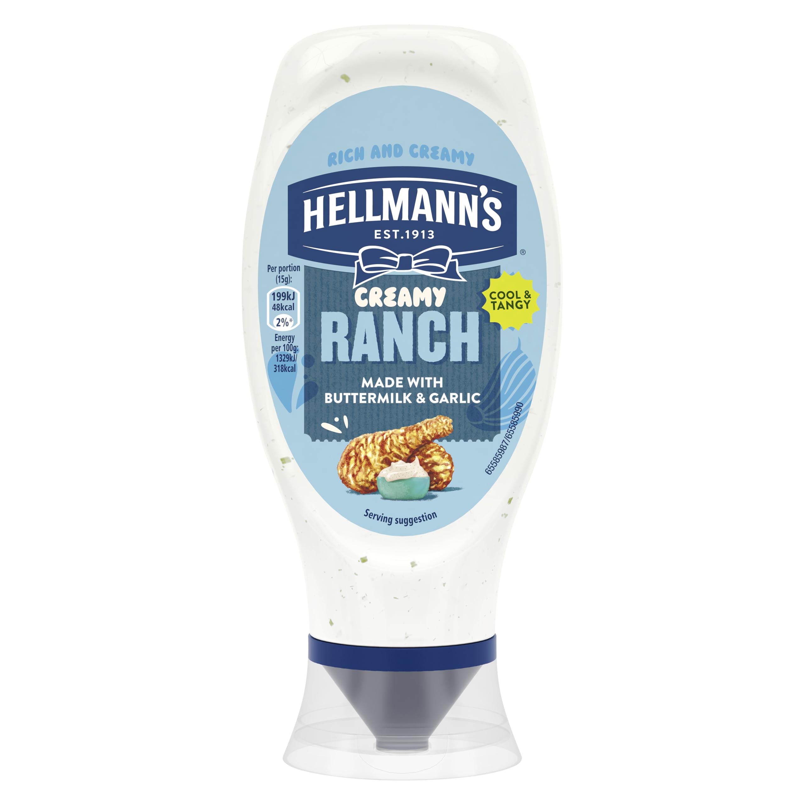 Hellmann's Creamy Ranch Sauce with Buttermilk & Garlic | 430ml Bottle | Vegetarian 1