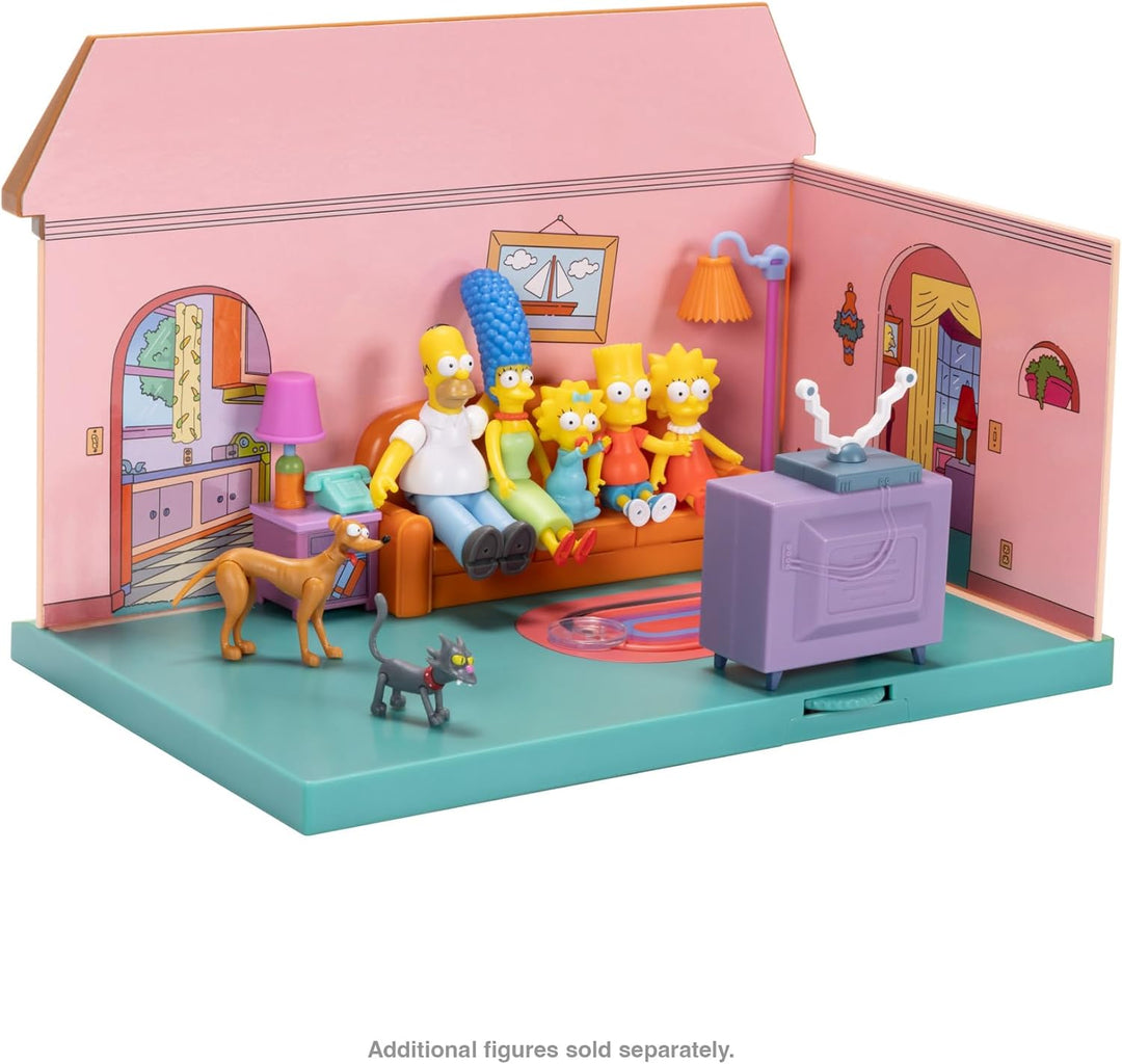 JAKKS Pacific The Simpsons Living Room Diorama Playset - Homer Simpson Collectible Playset (2.5" Scale)