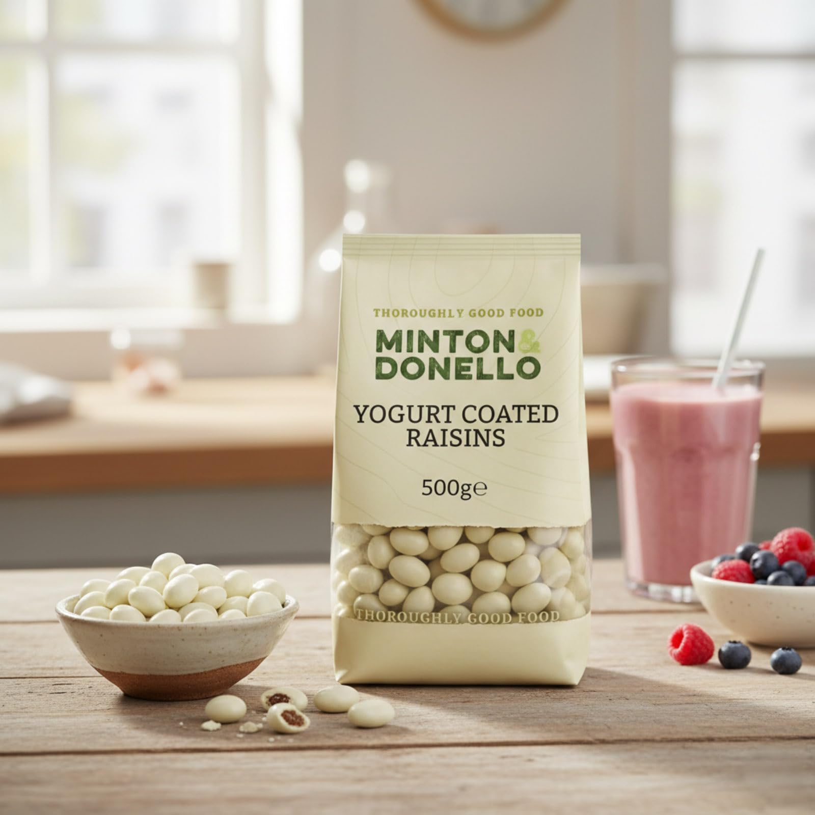 Minton & Donello Yogurt Coated Raisins - Gluten Free, Creamy Snack | 500g Pack