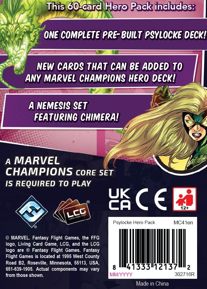 Fantasy Flight Games Marvel Champions: Psylocke Hero Pack