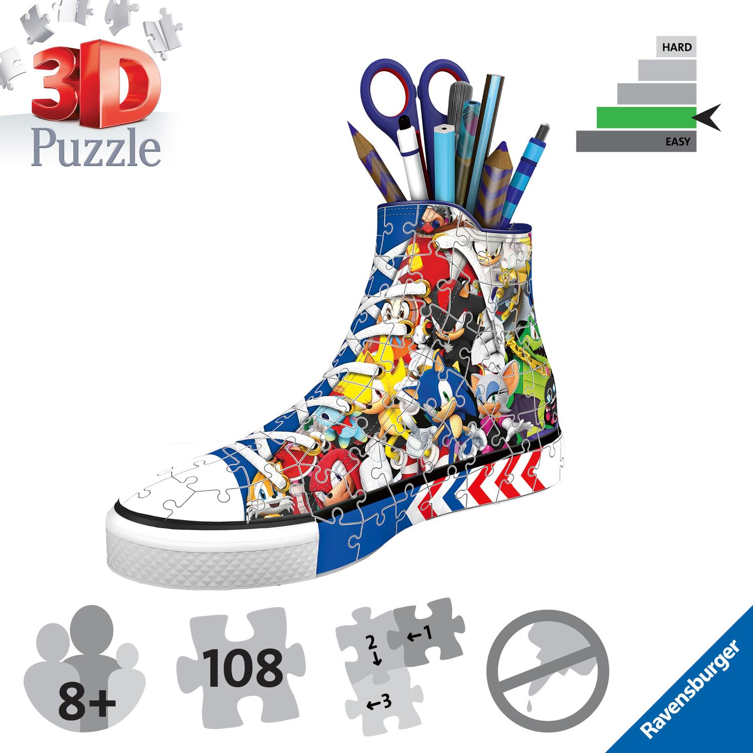 Ravensburger Sonic The Hedgehog 3D Puzzle - 108 Pieces for Ages 8+