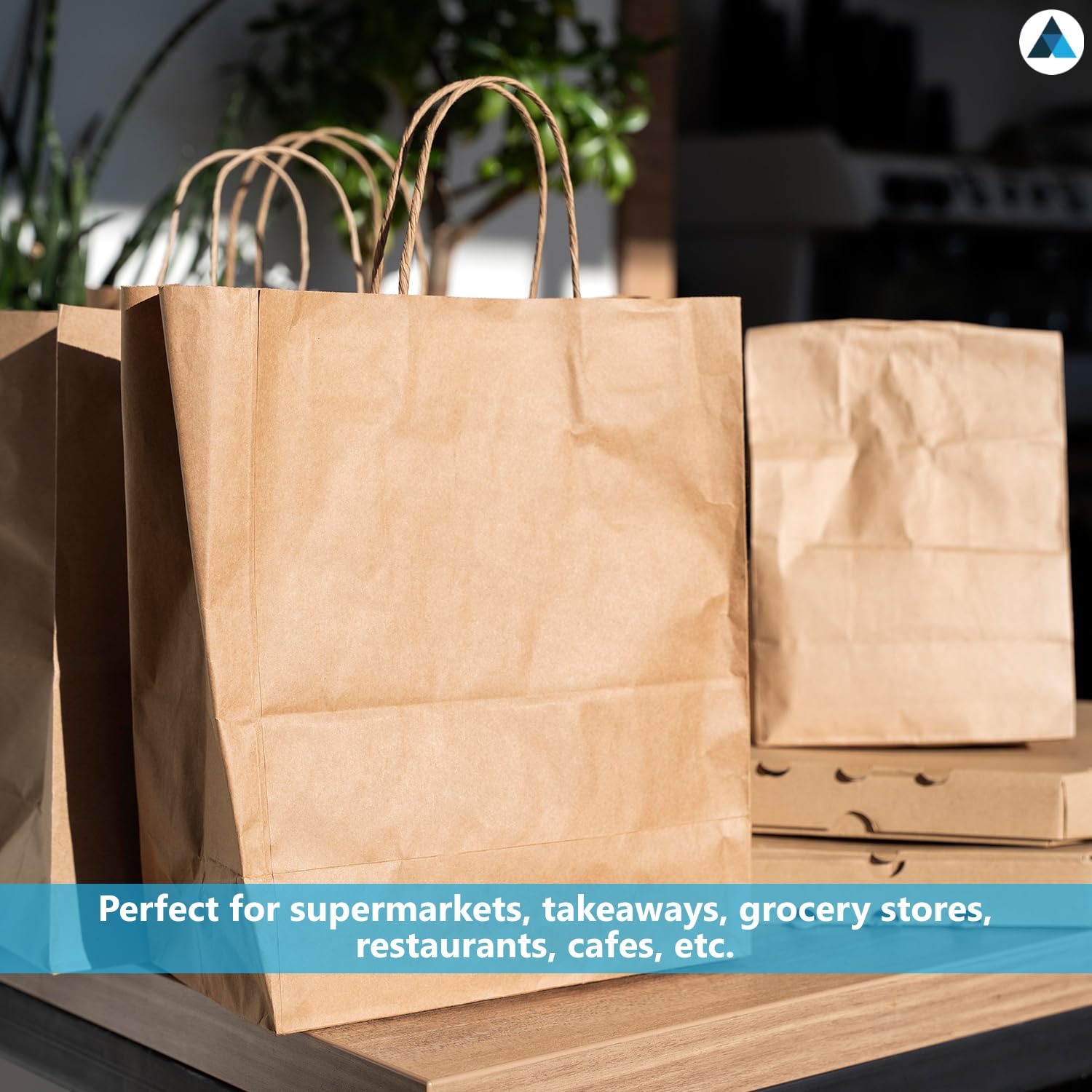 Nationwide Paper Extra Large Plus Brown Paper Bags with Handles - 20 Count | Food Safe Kraft