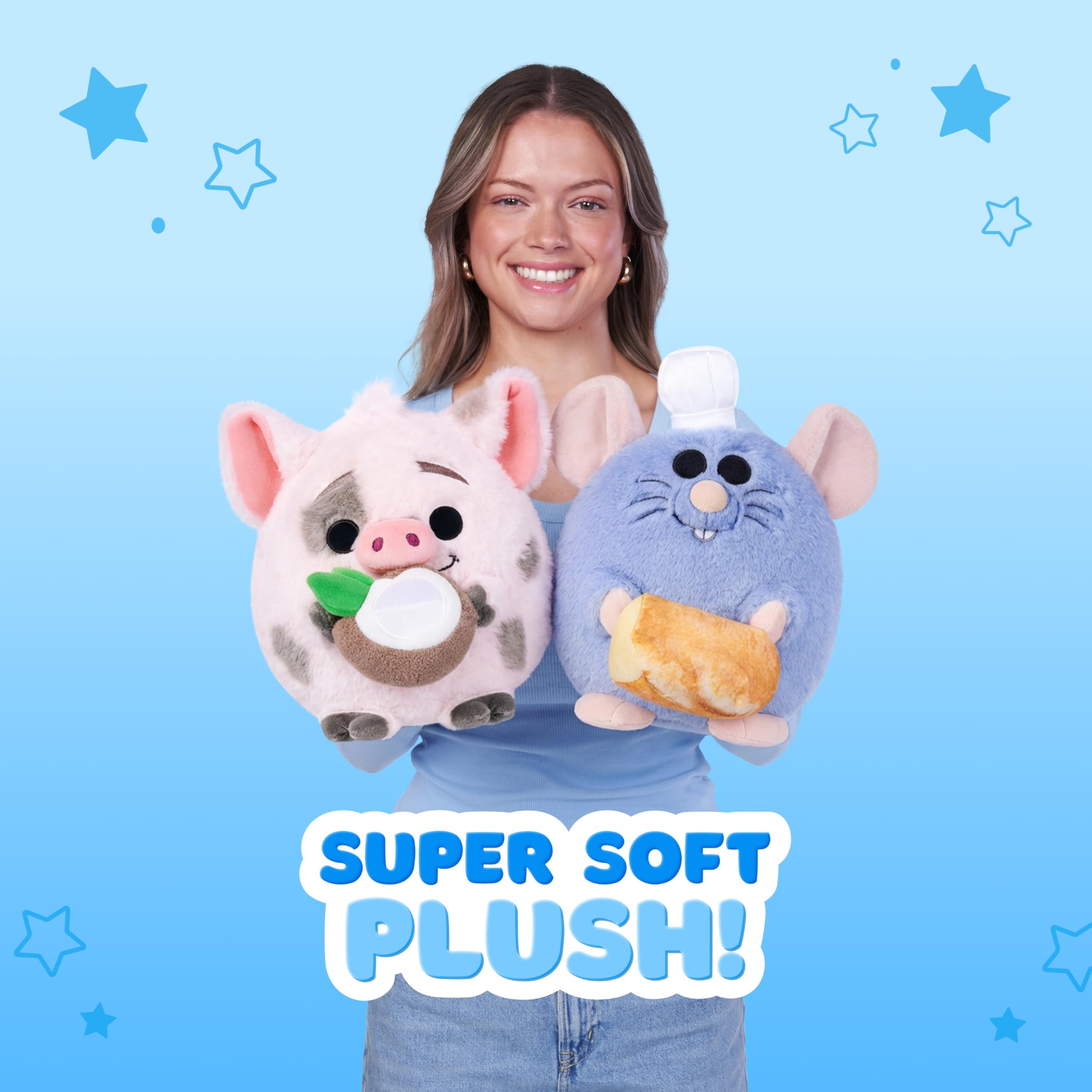 Snackles Disney 8-Inch Plush Toy - Rex & Popcorn | Ultra-Soft Polyester 8