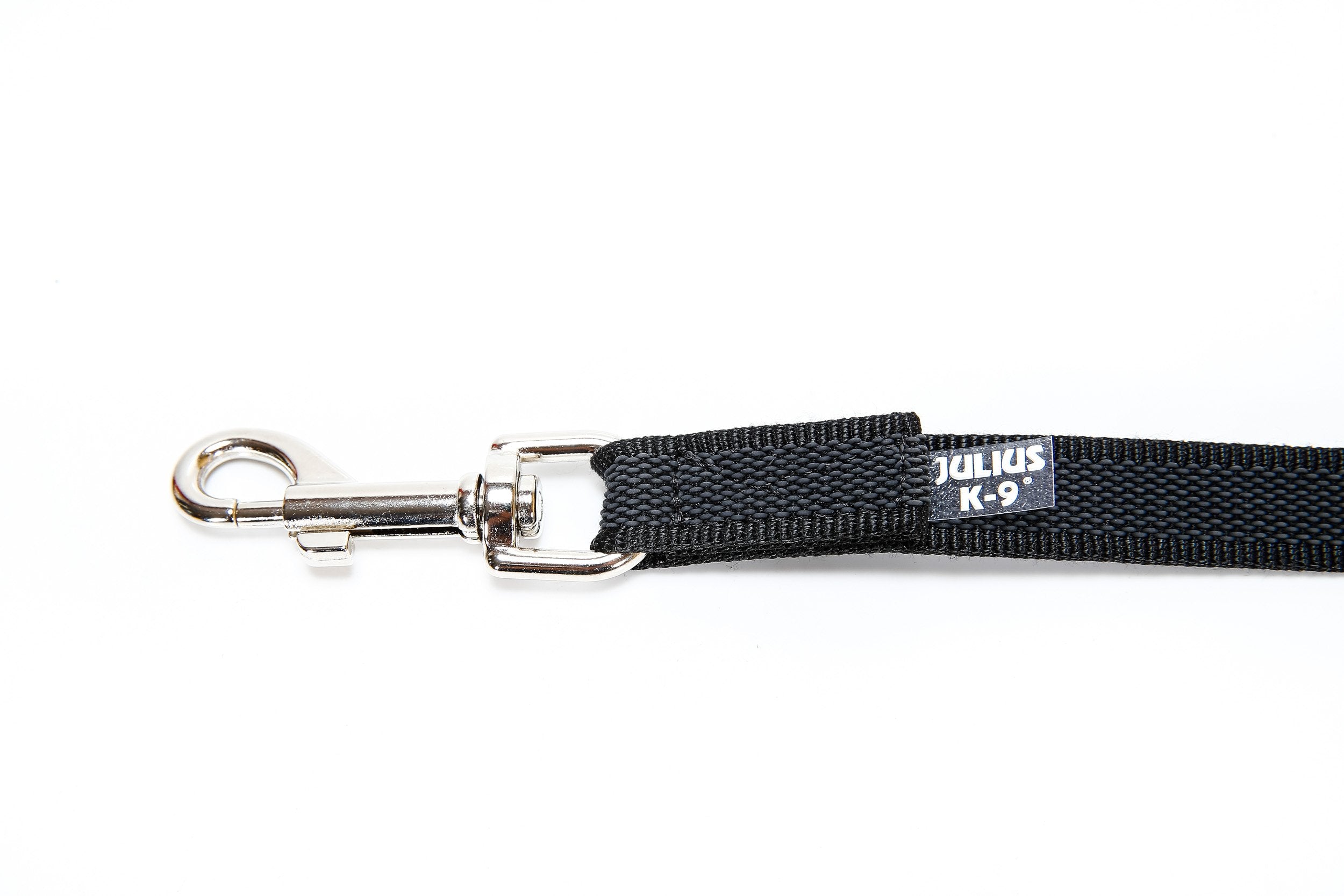 Julius-K9 Color & Gray Super-Grip Leash - Rubber Threads for Optimum Grip | 20 mm x 1.2 m | Black-Gray 5