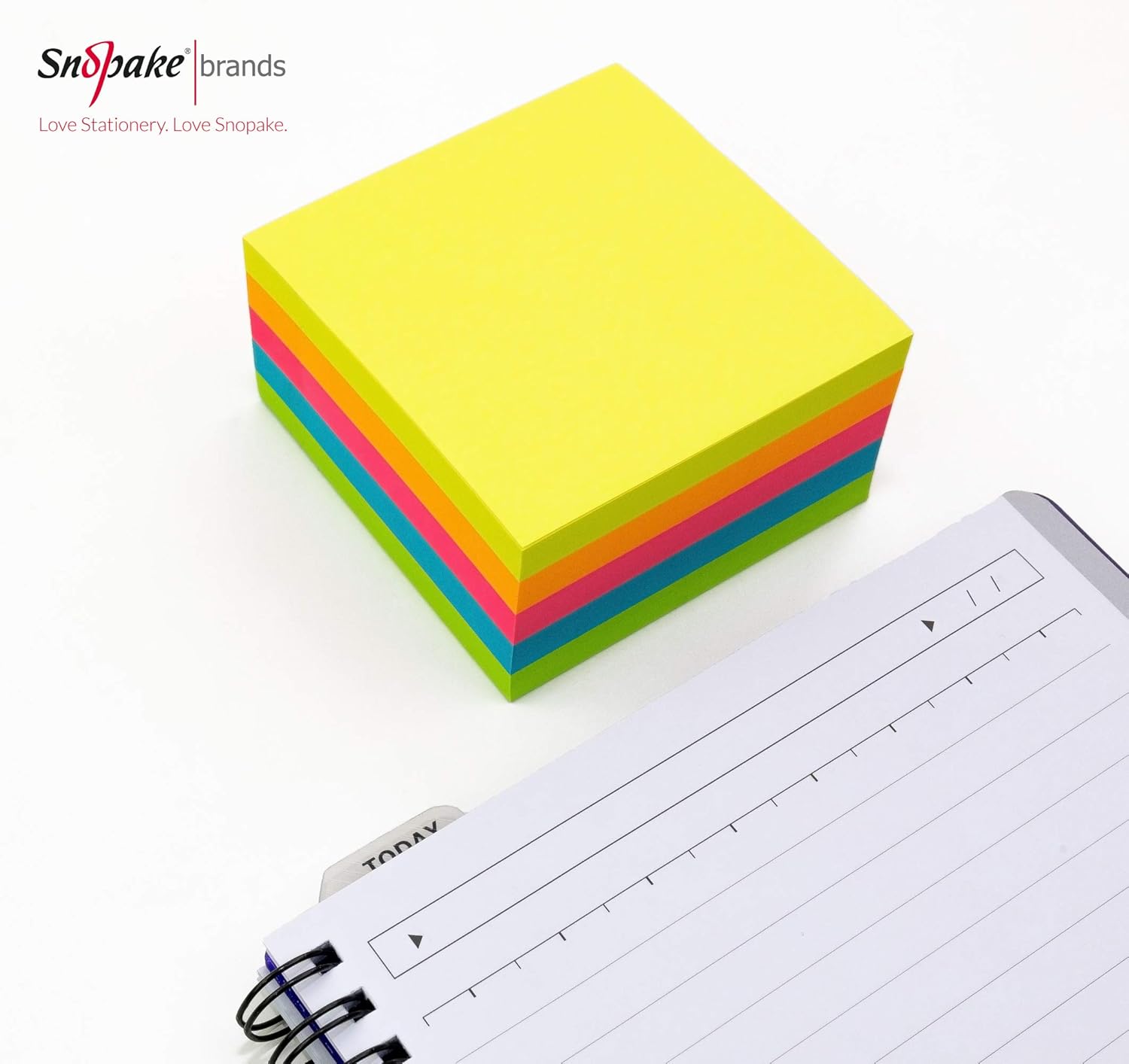 Snopake 76 x 76 mm Neon Assorted Sticky Notes [Cube of 450 Sheets] 11702 5
