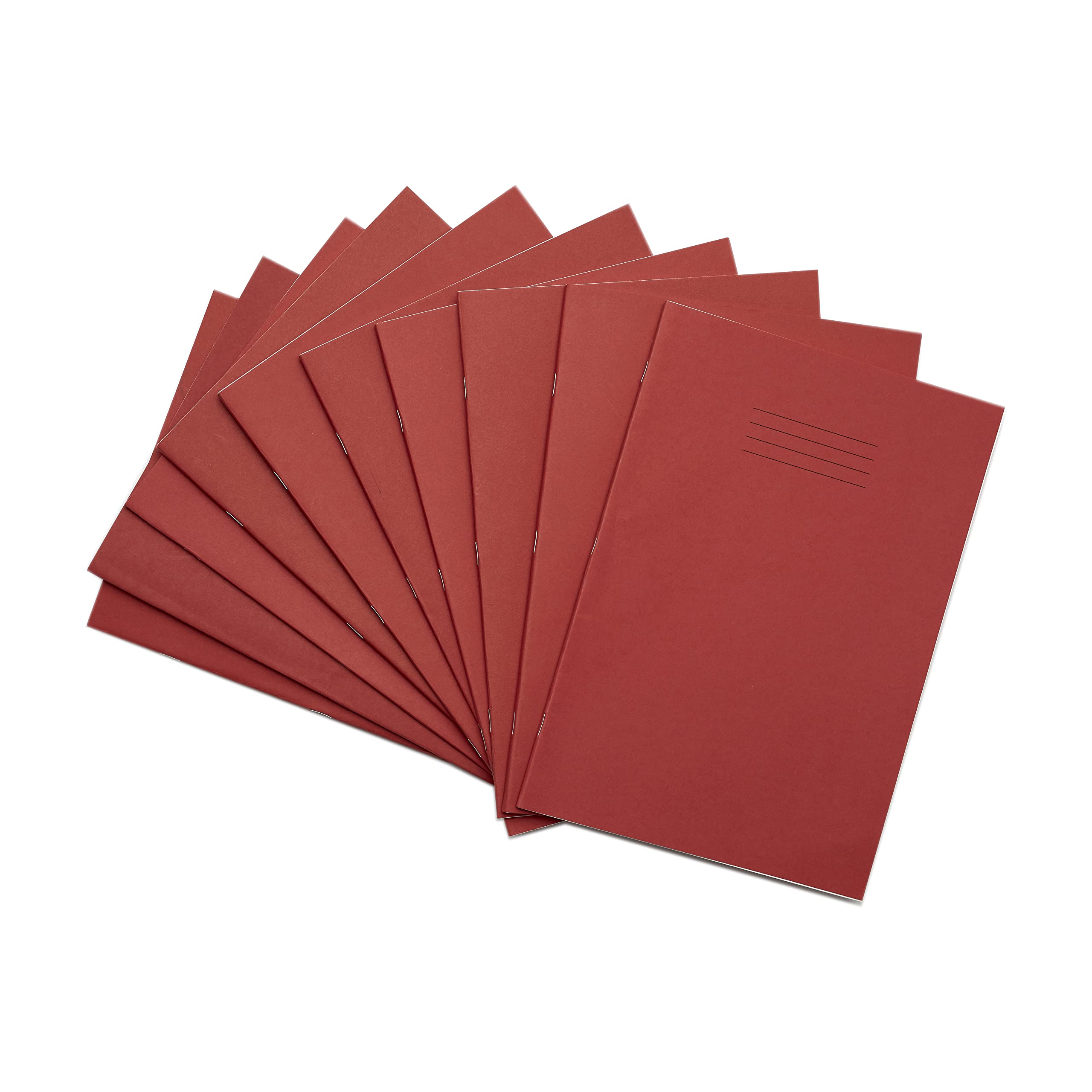Rhino Composition Notebooks - A4 Blank Pages, 64 Pages, Red Cover | 10 Pack