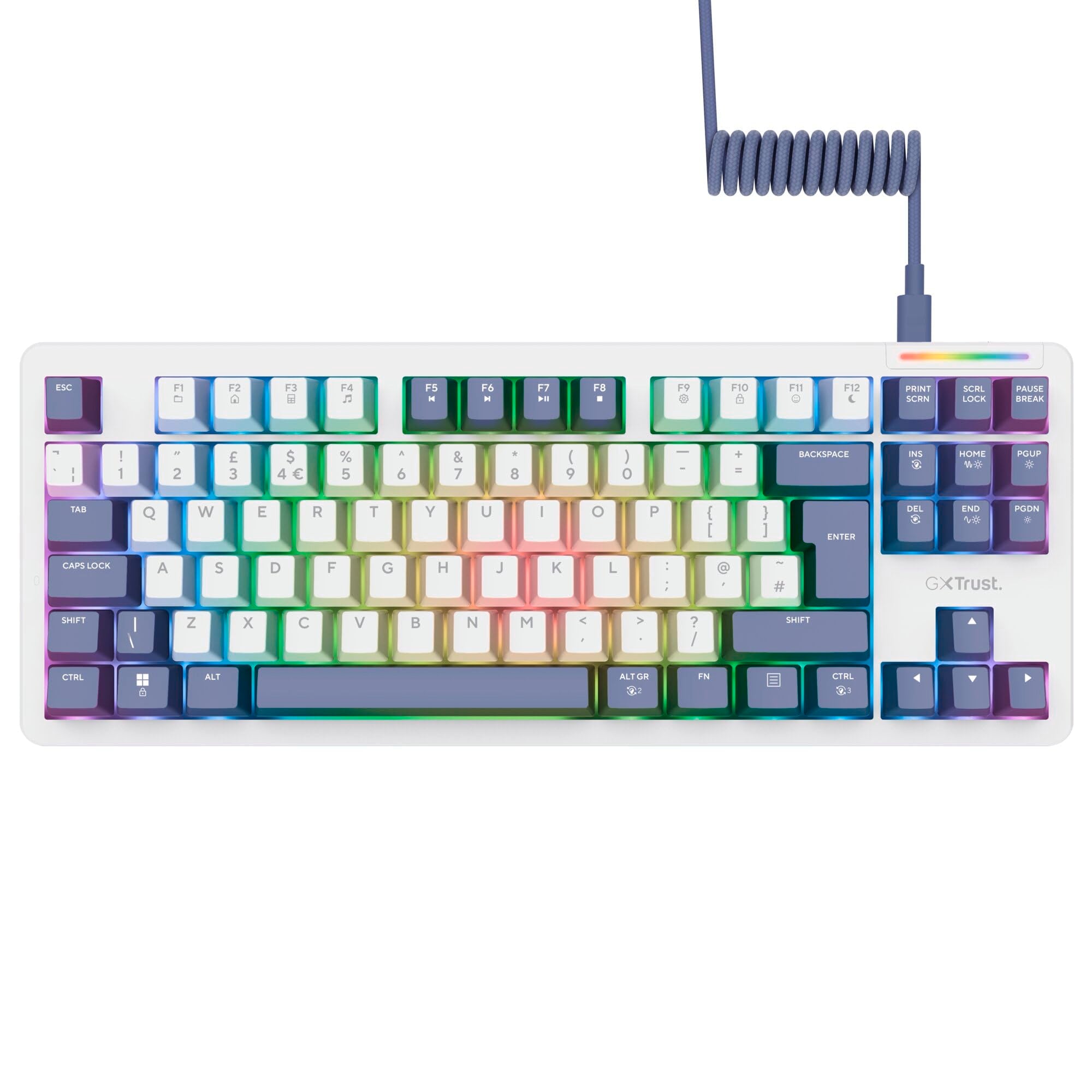 Trust Gaming GXTrust 872 Xyra TKL Mechanical Keyboard - Gasket Mount, Hot-Swappable, RGB Backlit, UK Layout 19