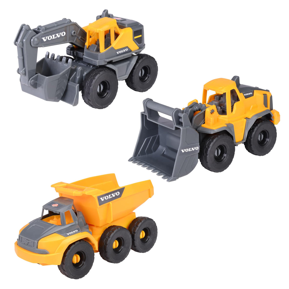 Dickie Toys Volvo Construction Vehicles - 3-Piece Excavator Set, 1:16 Scale, 3+