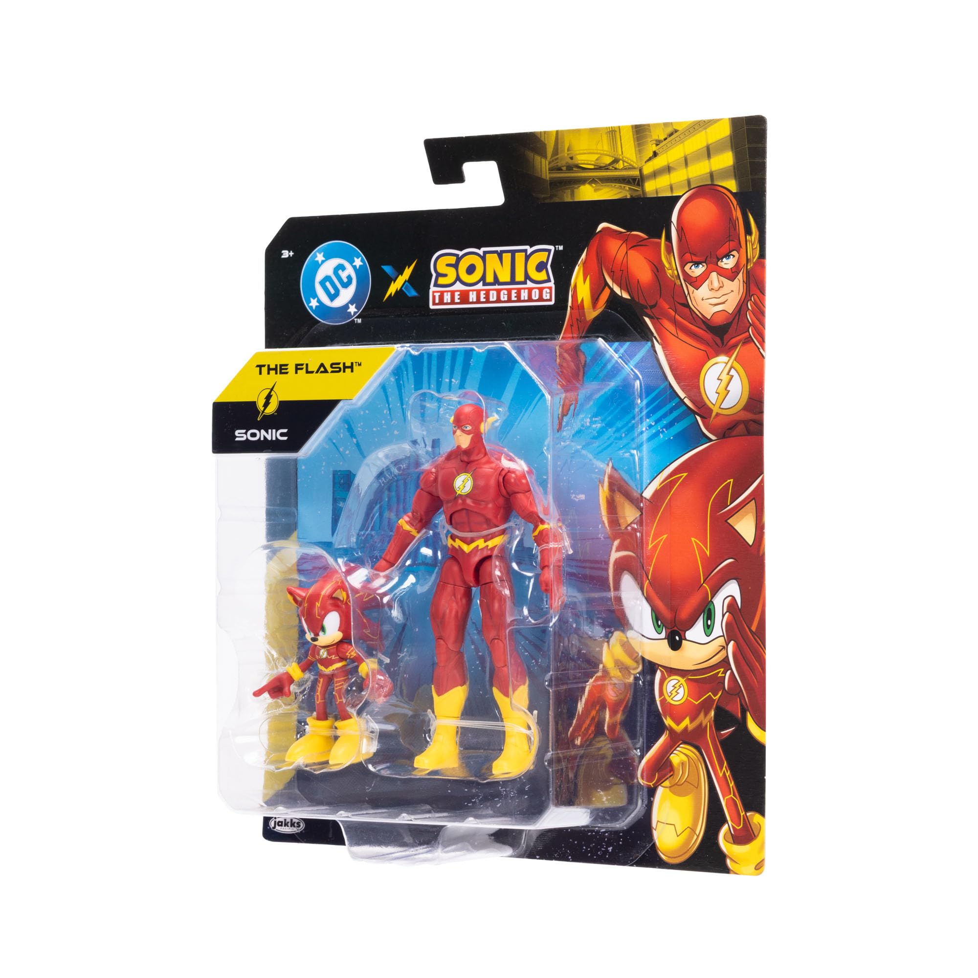 Sonic The Hedgehog DC Crossover Action Figure Multipack: Sonic as The Flash & Classic The Flash | 2.5" & 5" 6