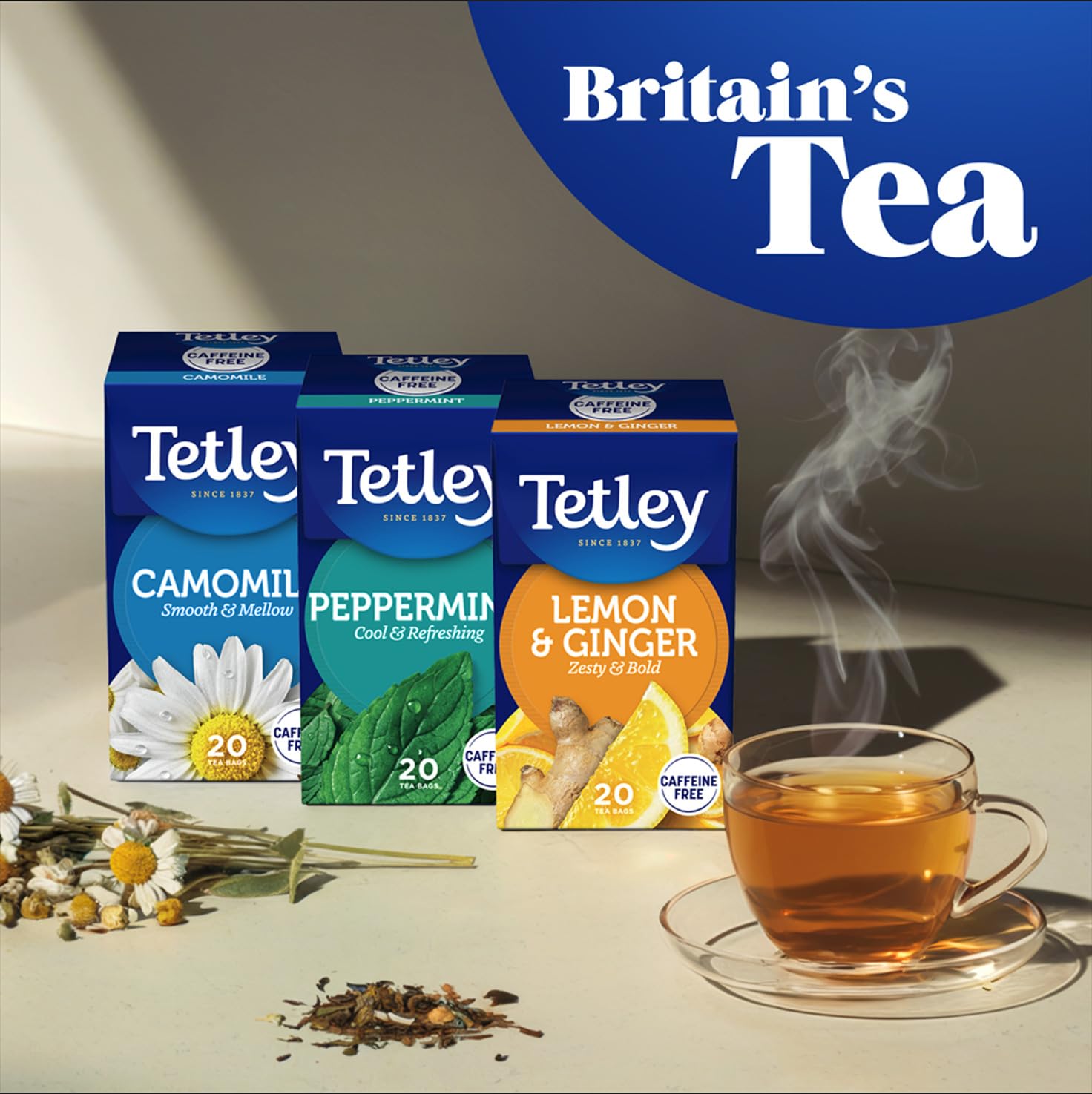 Tetley Zingy Lemon & Ginger Herbal Tea Bags - Naturally Caffeine-Free | 20 Count 4
