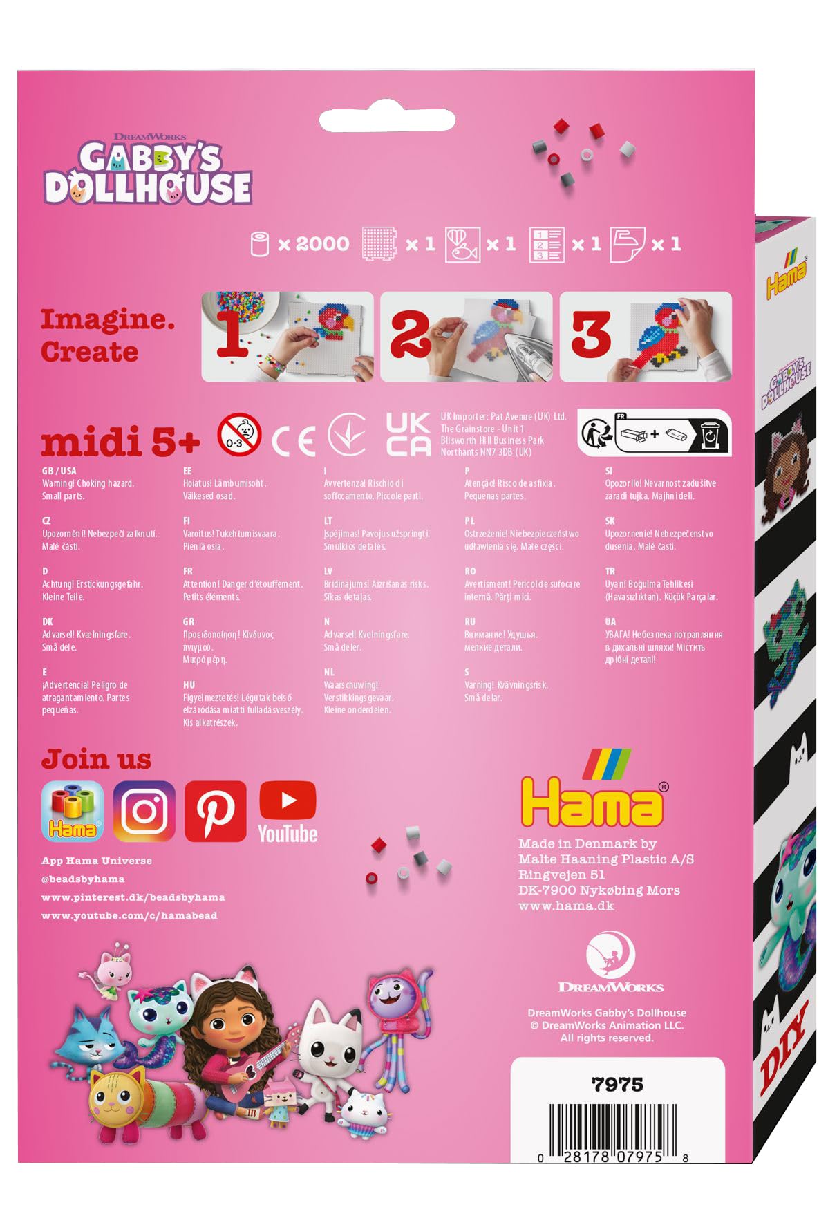 Hama Gabby's Dollhouse 2000 Fuse Beads Craft Kit with Pegboard 6