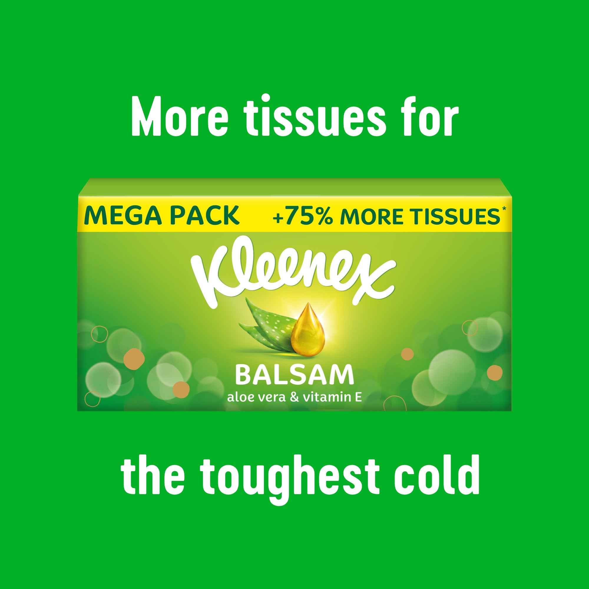Kleenex Balsam Facial Tissues - 3 Ply, Aloe Vera & Vitamin E | 64 Sheets 6