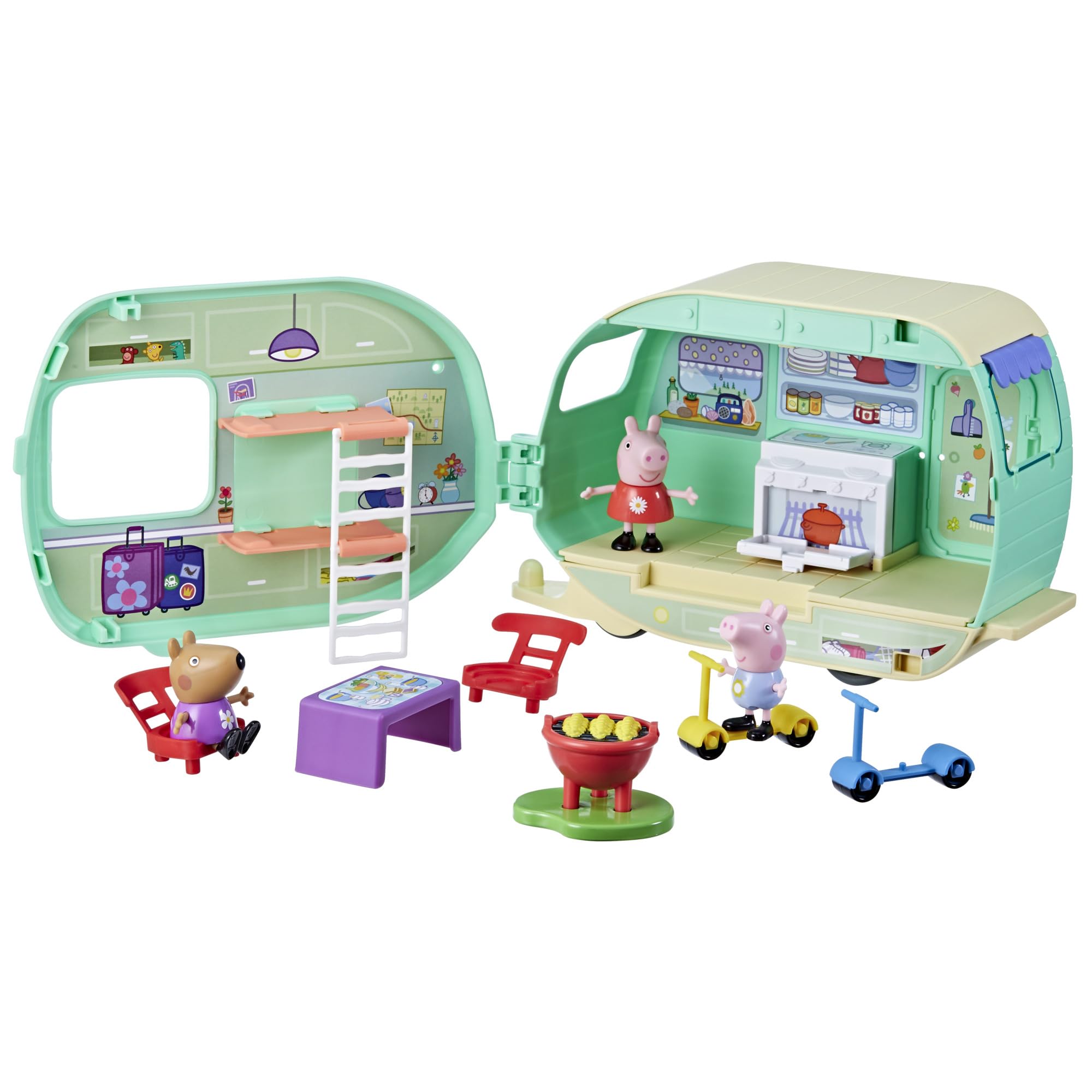 Peppa Pig Peppa's Caravan Playset - 2-in-1 Camping Adventure with Figures & Accessories