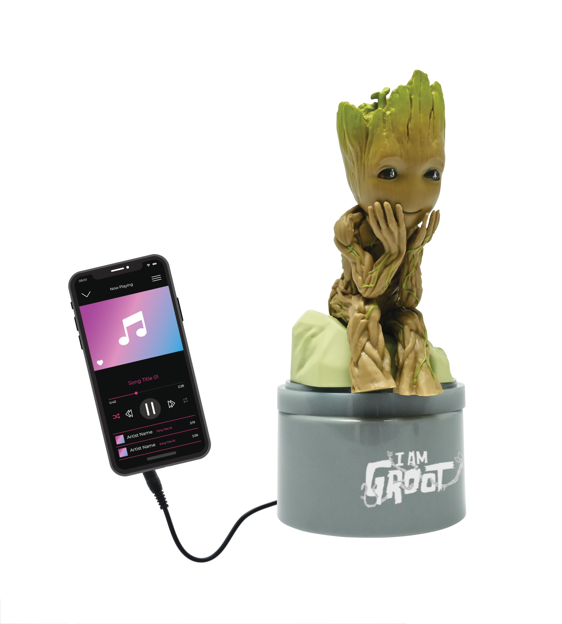 Lexibook Marvel Guardians of the Galaxy Groot Nightlight with Speaker - Grey/Brown 7