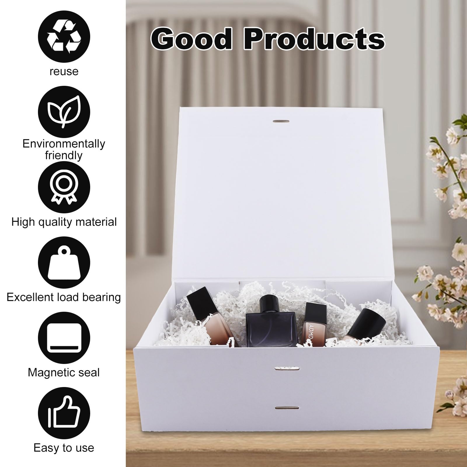 ASelected 2 Pcs Magnetic Gift Boxes - Luxury Paper for Wedding & Favors | 32.2cm x 23cm x 10.5cm 5