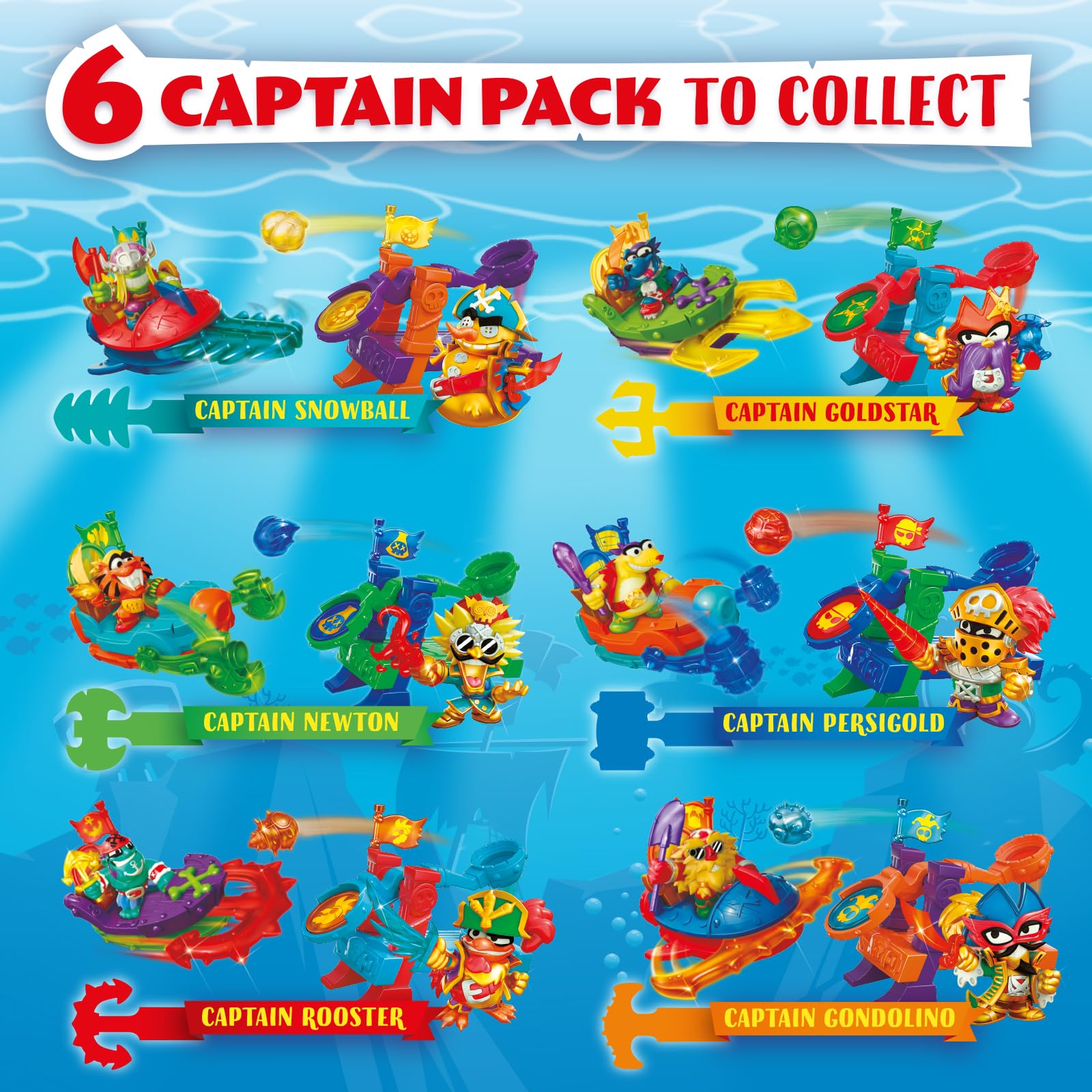 PIRATIX ADVENTURE WORLD Piratix Shark Treasure Series – Captain Pack Newton | Includes 4 Figures 5