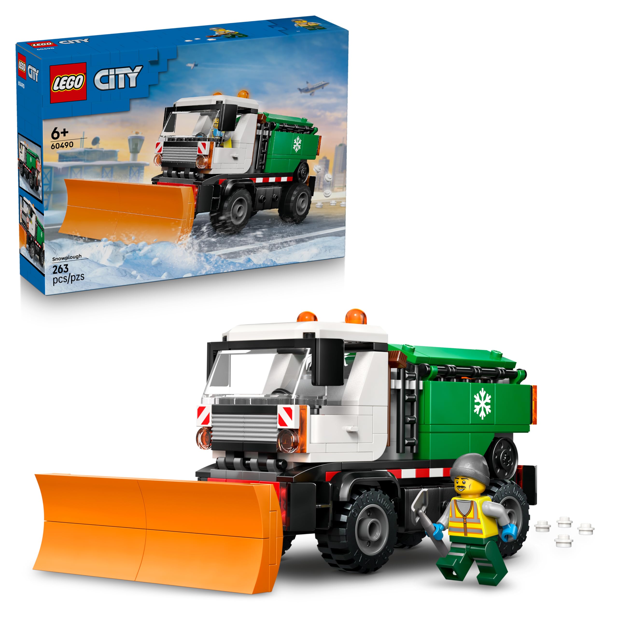 LEGO City Snowplough Truck Toy 60490 - Minifigure, Tools & Gritter | Ages 6+ 1