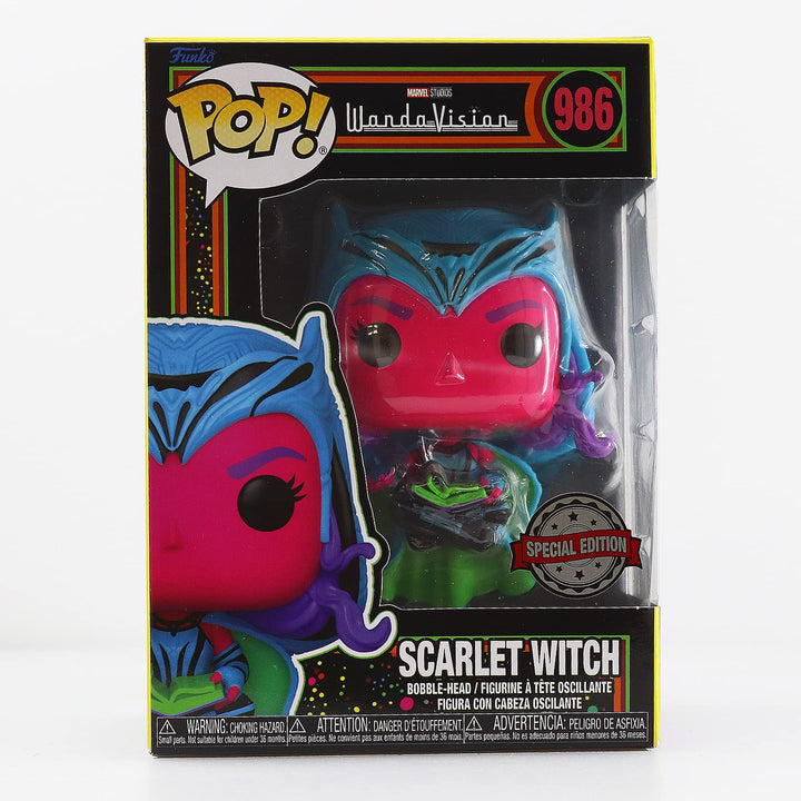Pop Funko Marvel Scarlet Witch mit Darkhold Book Blacklight