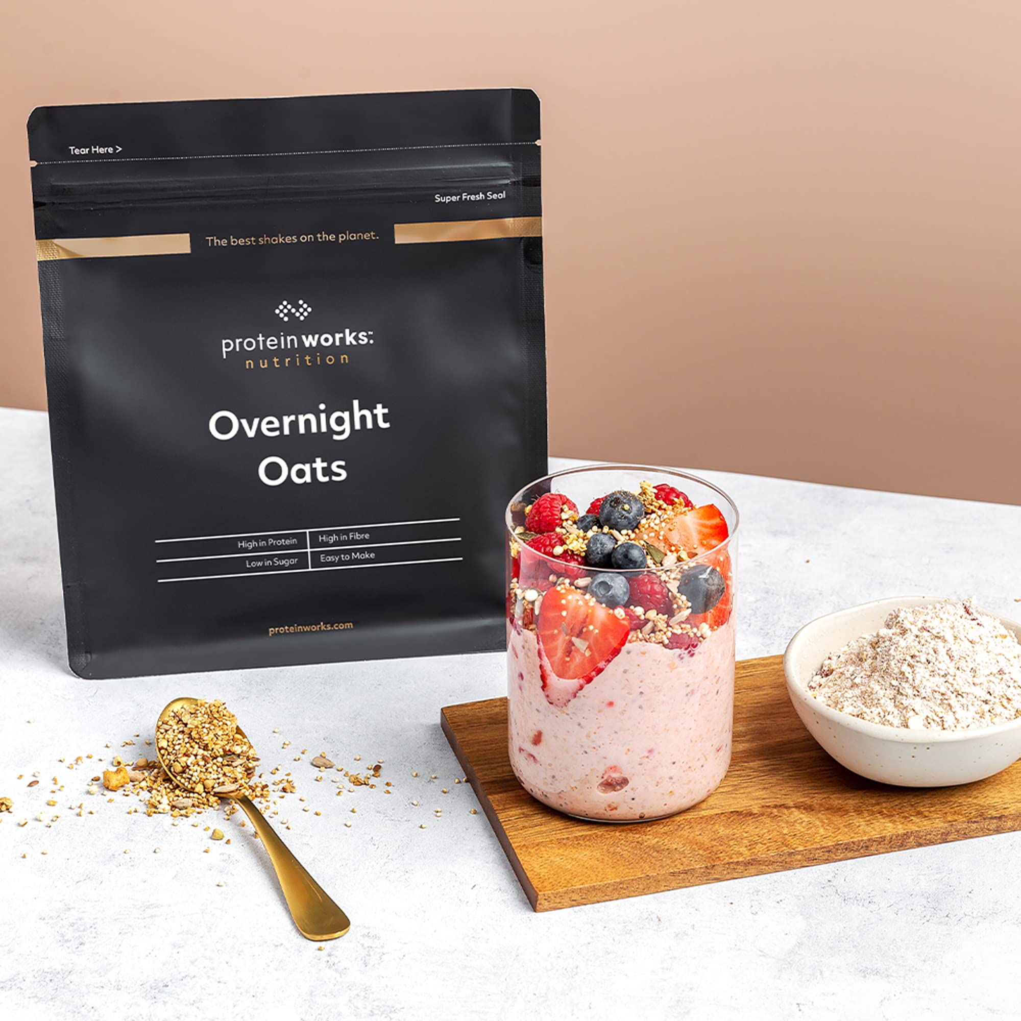 Protein Works Overnight Oats - High Protein Breakfast, Low Sugar, Summer Berries, 1 Kg 7