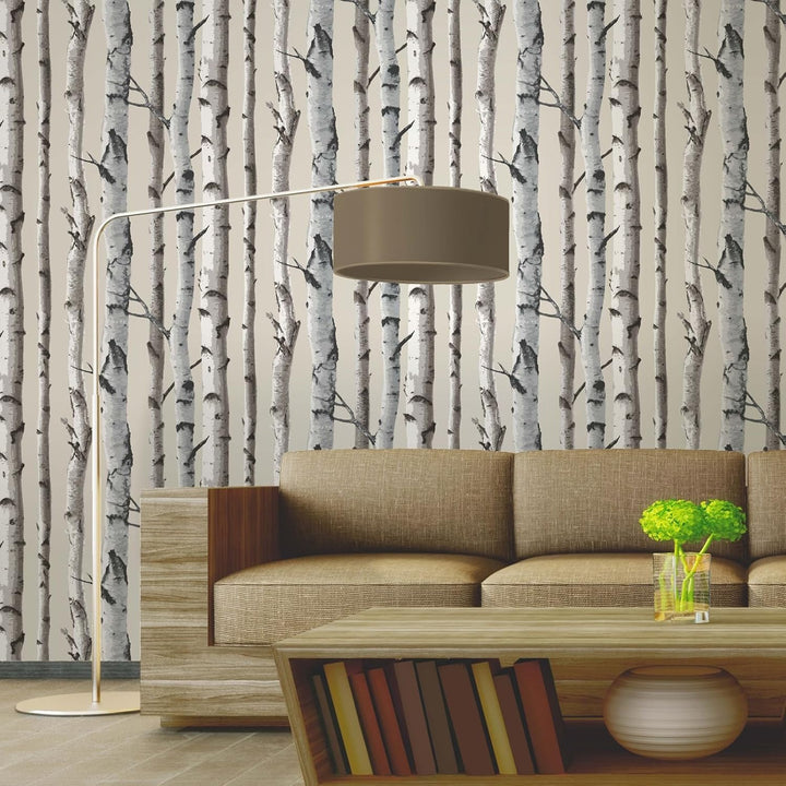 Brewster - Birch Tree Wallpaper Natural Wallpaper (FD31051)