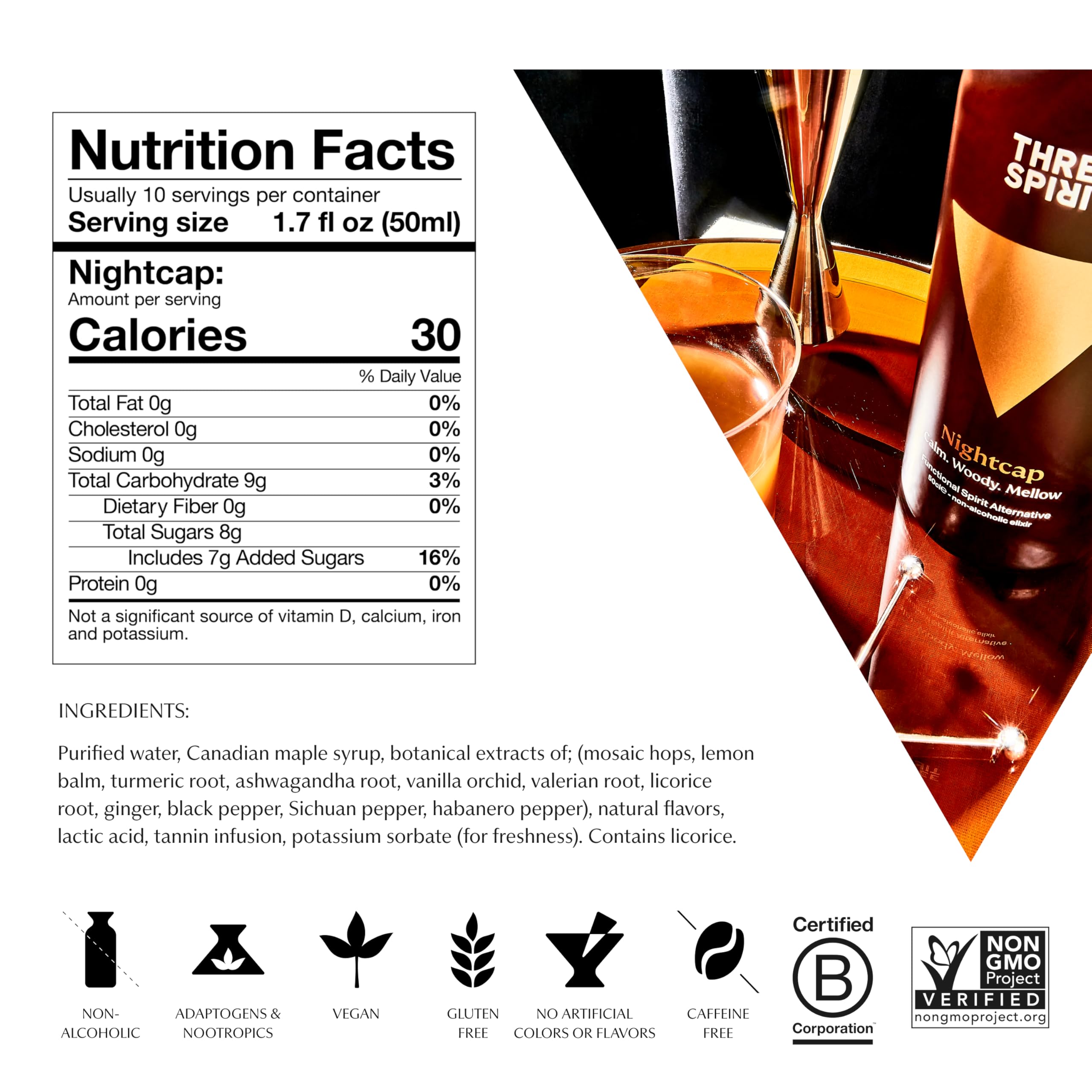 Three Spirit Non-Alcoholic Alternative Spirit - The Nightcap, 50cl | Vegan, Gluten-Free 4