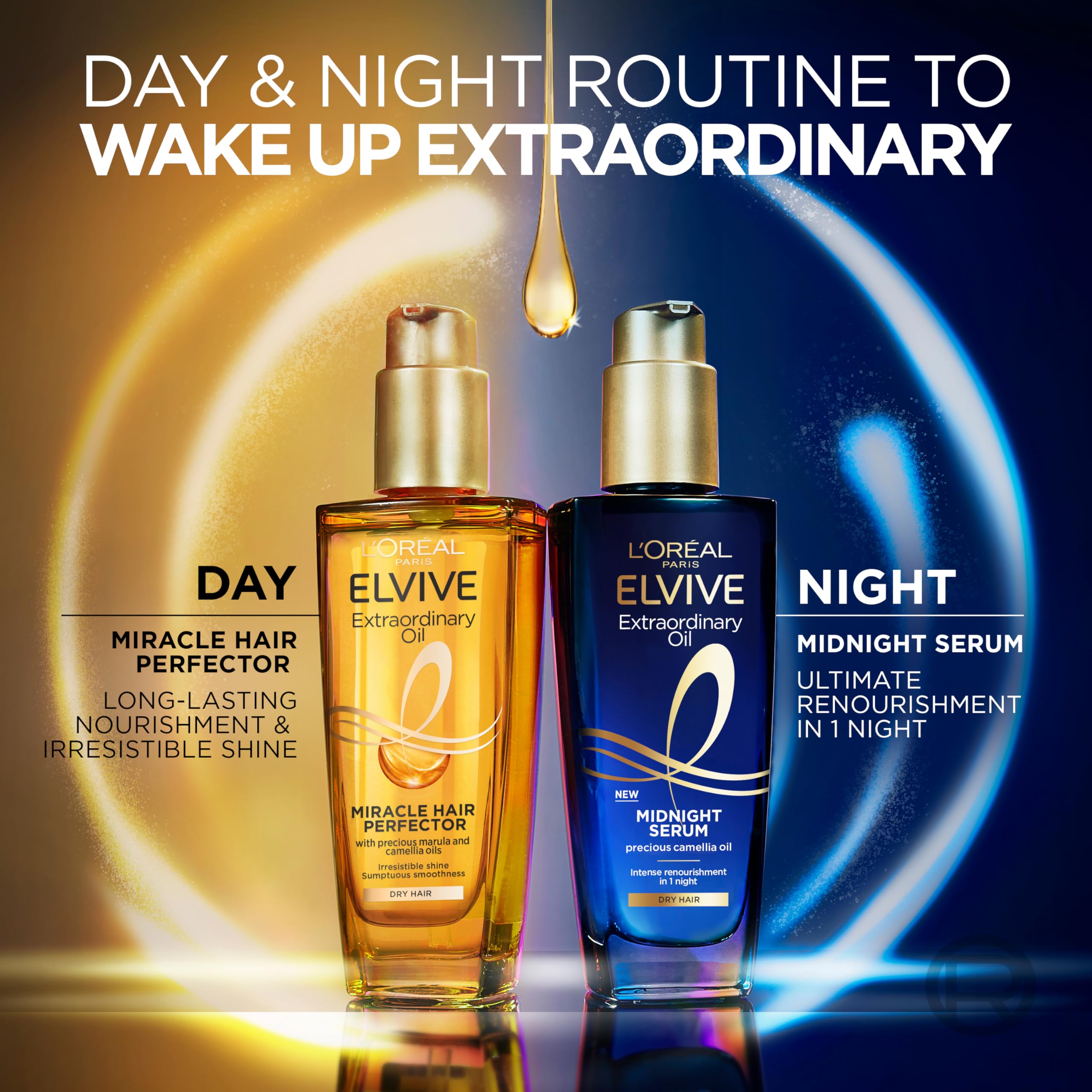 L'Oreal Paris Elvive Extraordinary Oil Midnight Serum - Overnight Renourishment, 96H Frizz Control | 100ml 5