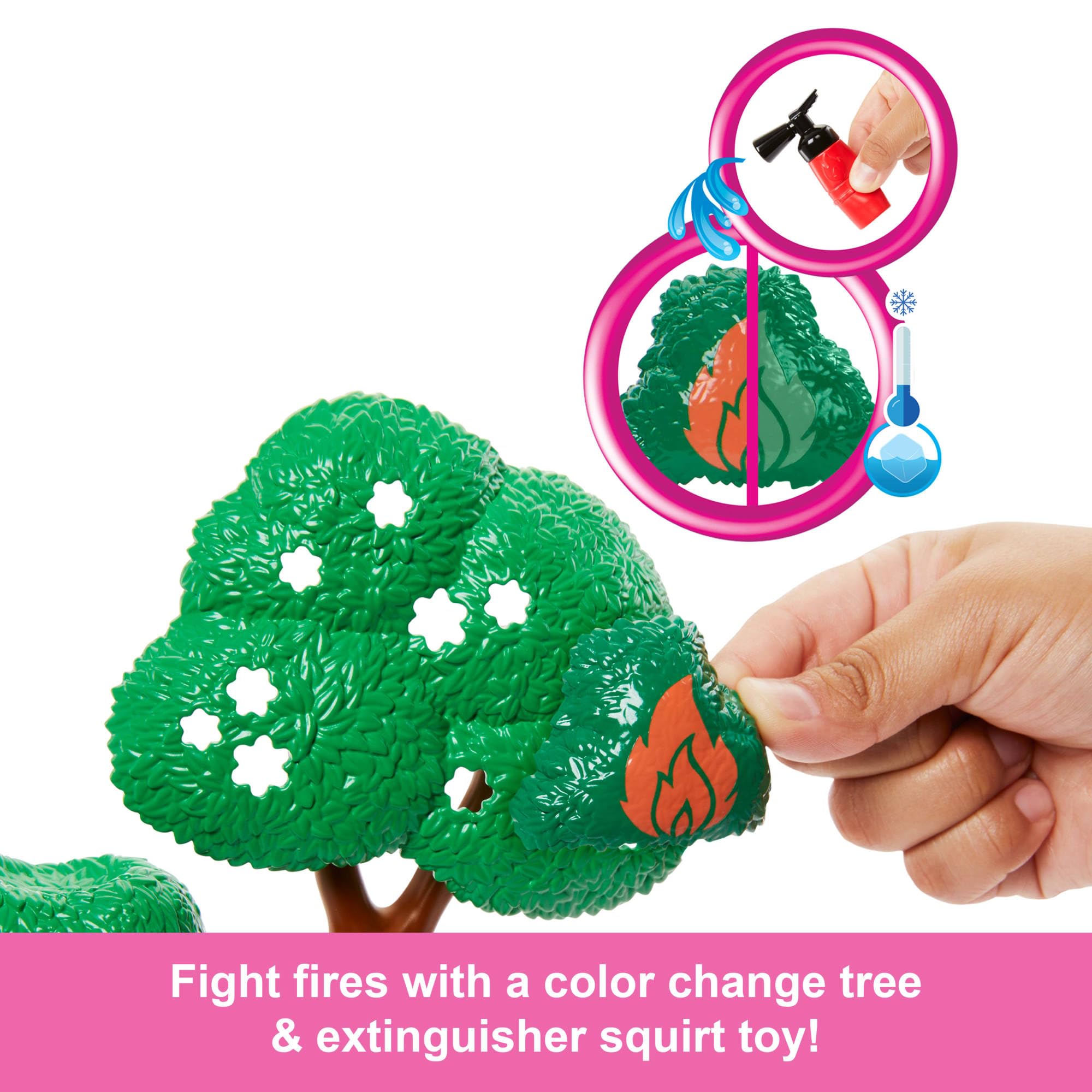 Barbie Careers Firefighter Doll & Playset with Fire Station, Tree, 2 Pets, 16-Piece Set for Kids 3+ 12