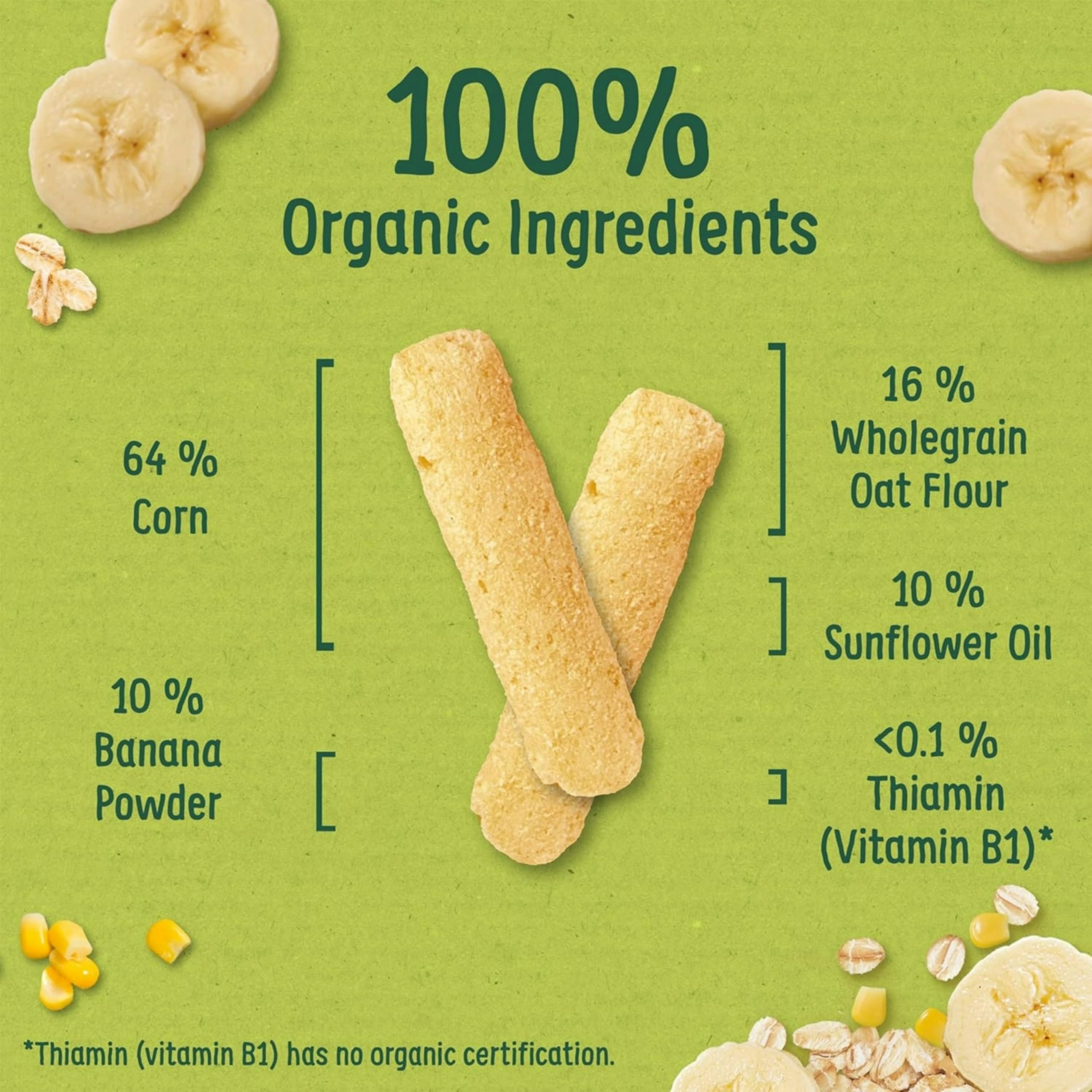 Organix - Banana Weaning Wands Organic Baby Snack 25g (Pack of 5) 3