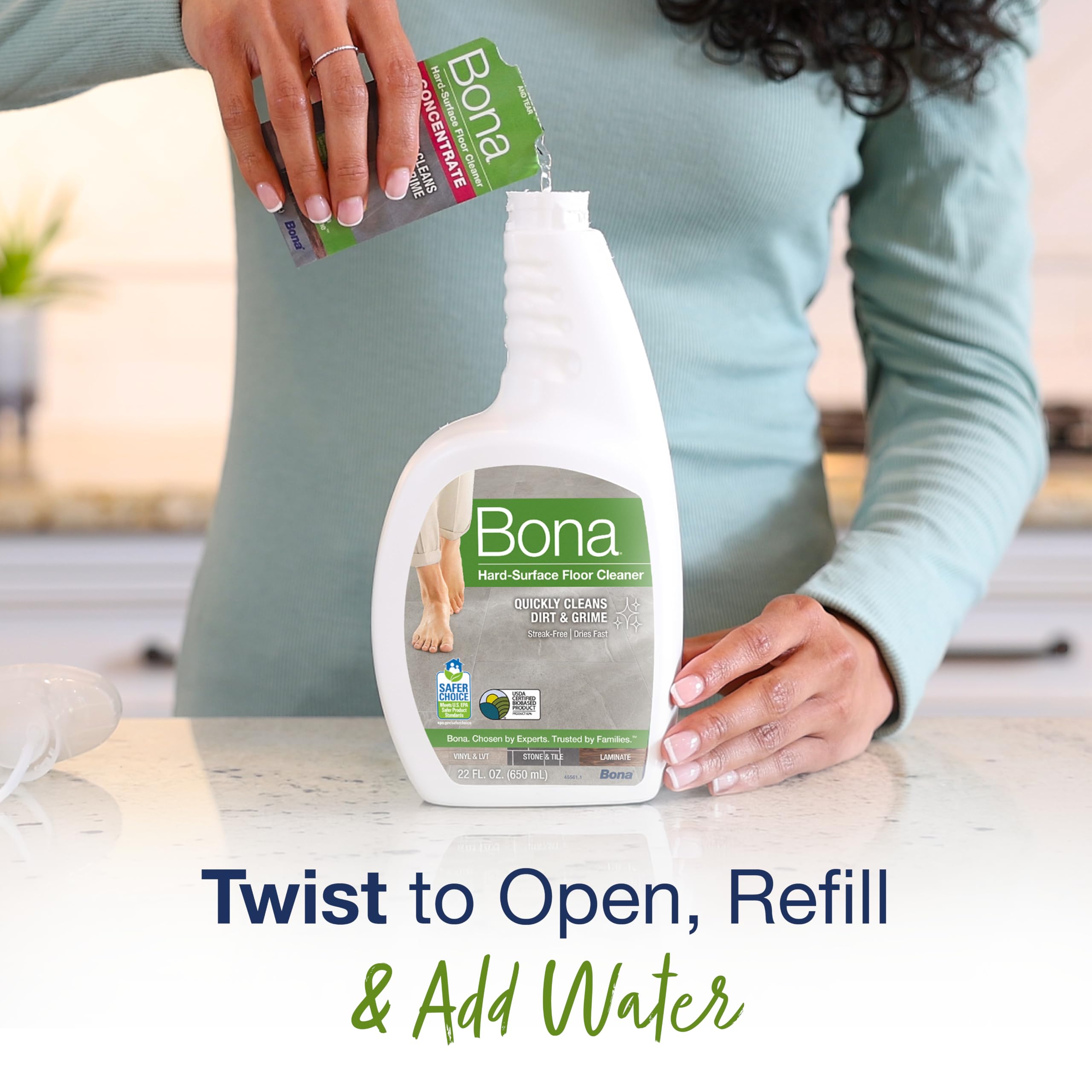 Bona Hard-Surface Floor Cleaner Concentrate - Streak Free | 4 x 60ml Pouches 3
