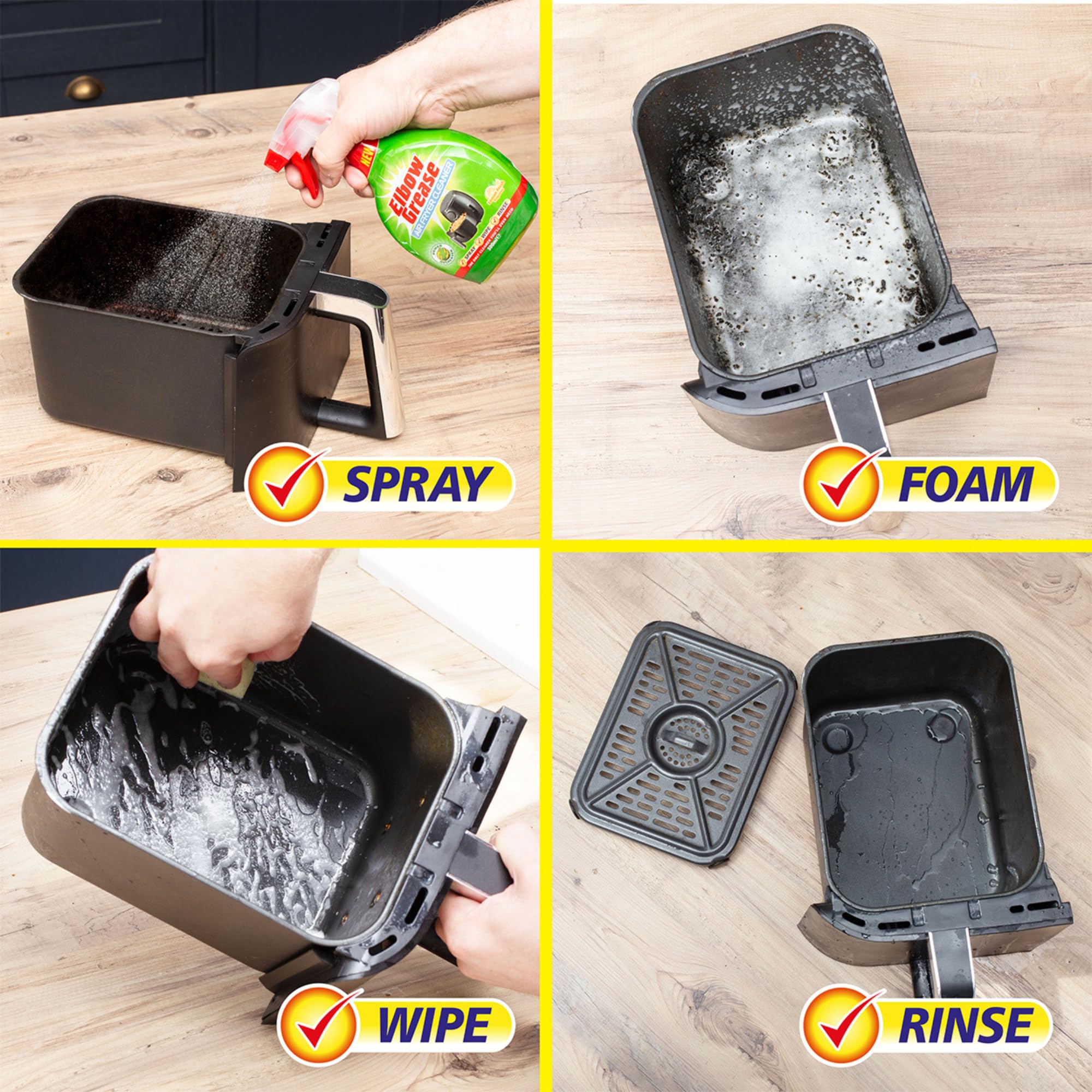 Elbow Grease Air Fryer Cleaner Spray - Powerful Degreaser | Lemon Fresh Scent | 500ml 4