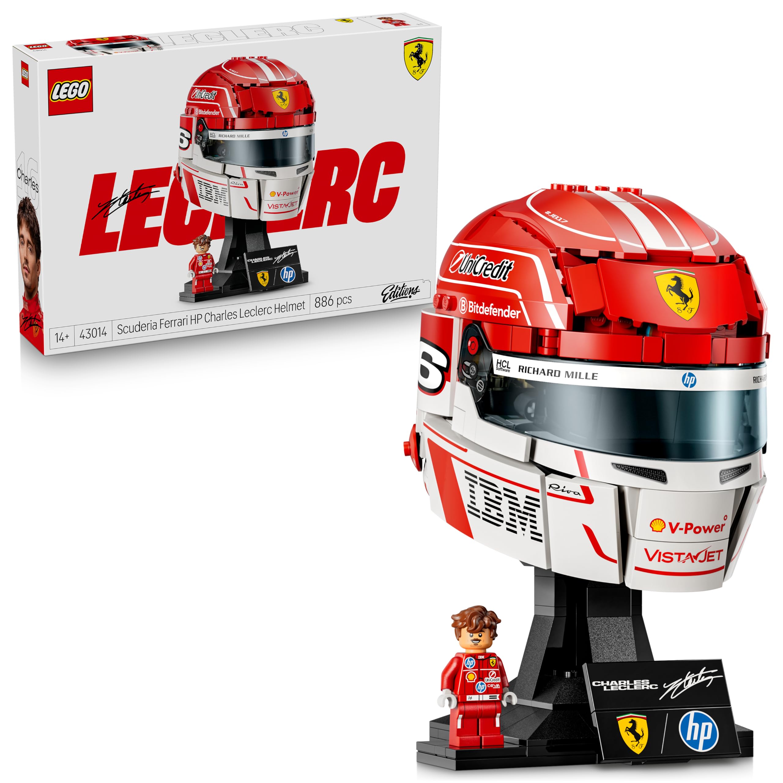 LEGO Editions Scuderia Ferrari HP Charles Leclerc Helmet Building Set | Model 43014 | Ages 14+ 1