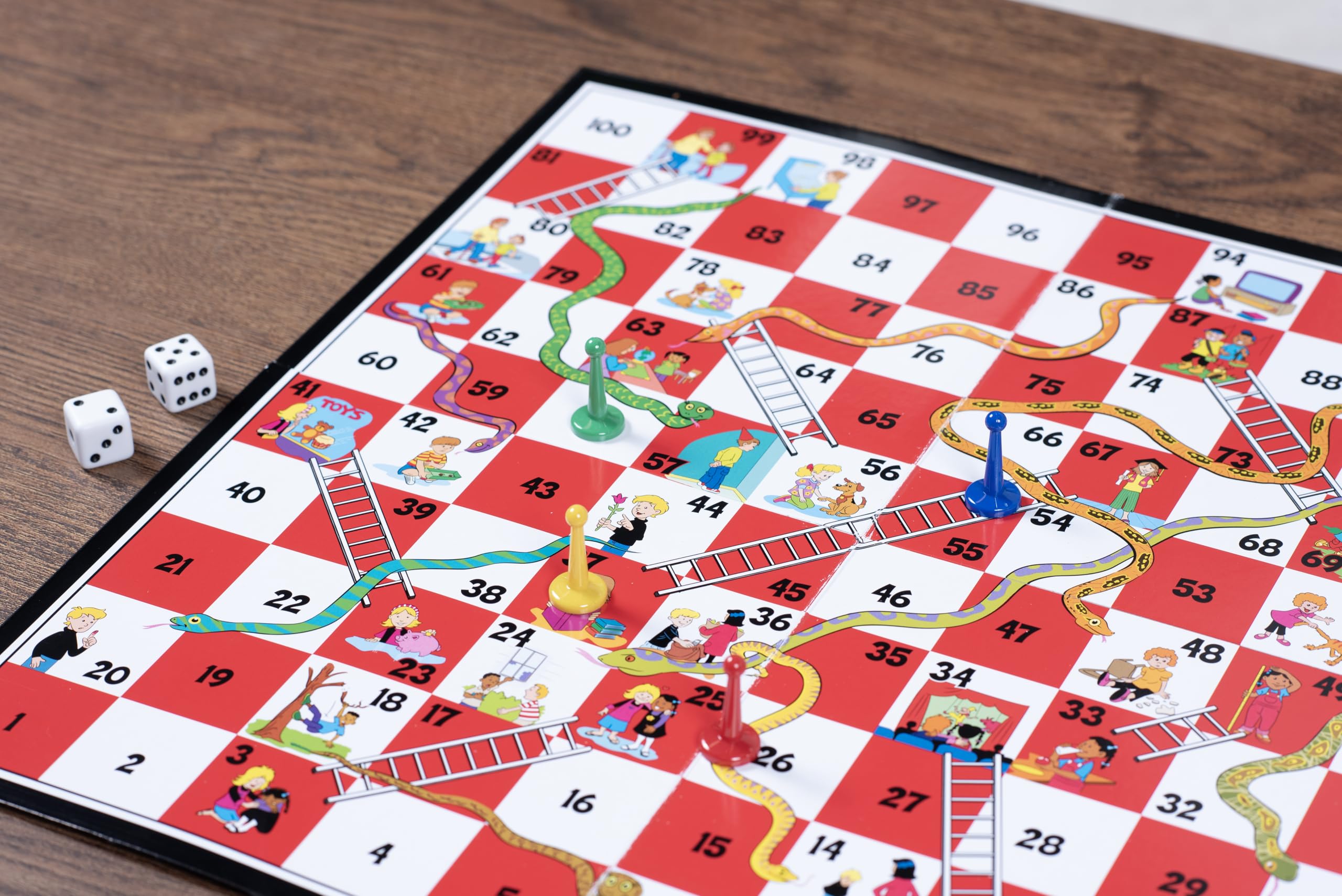 Pressman Snakes & Ladders Game for Kids - Classic Board Game for 2-4 Players 10