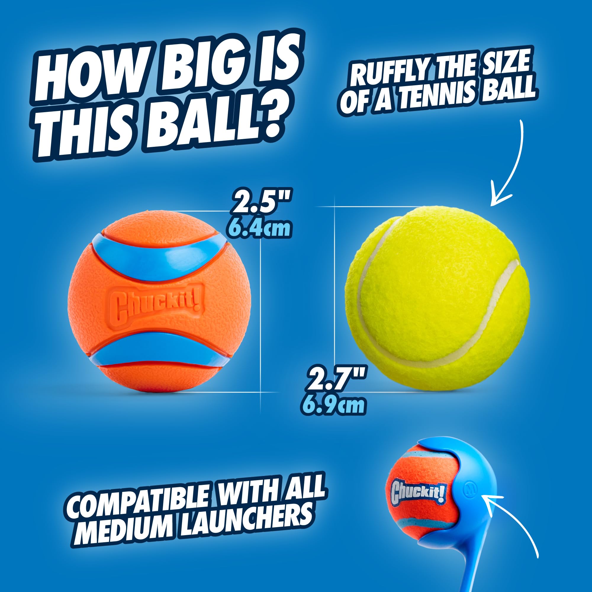 Chuckit! Ultra Balls - Medium Size Fetch Toy | 4-Pack | Orange Natural Rubber
