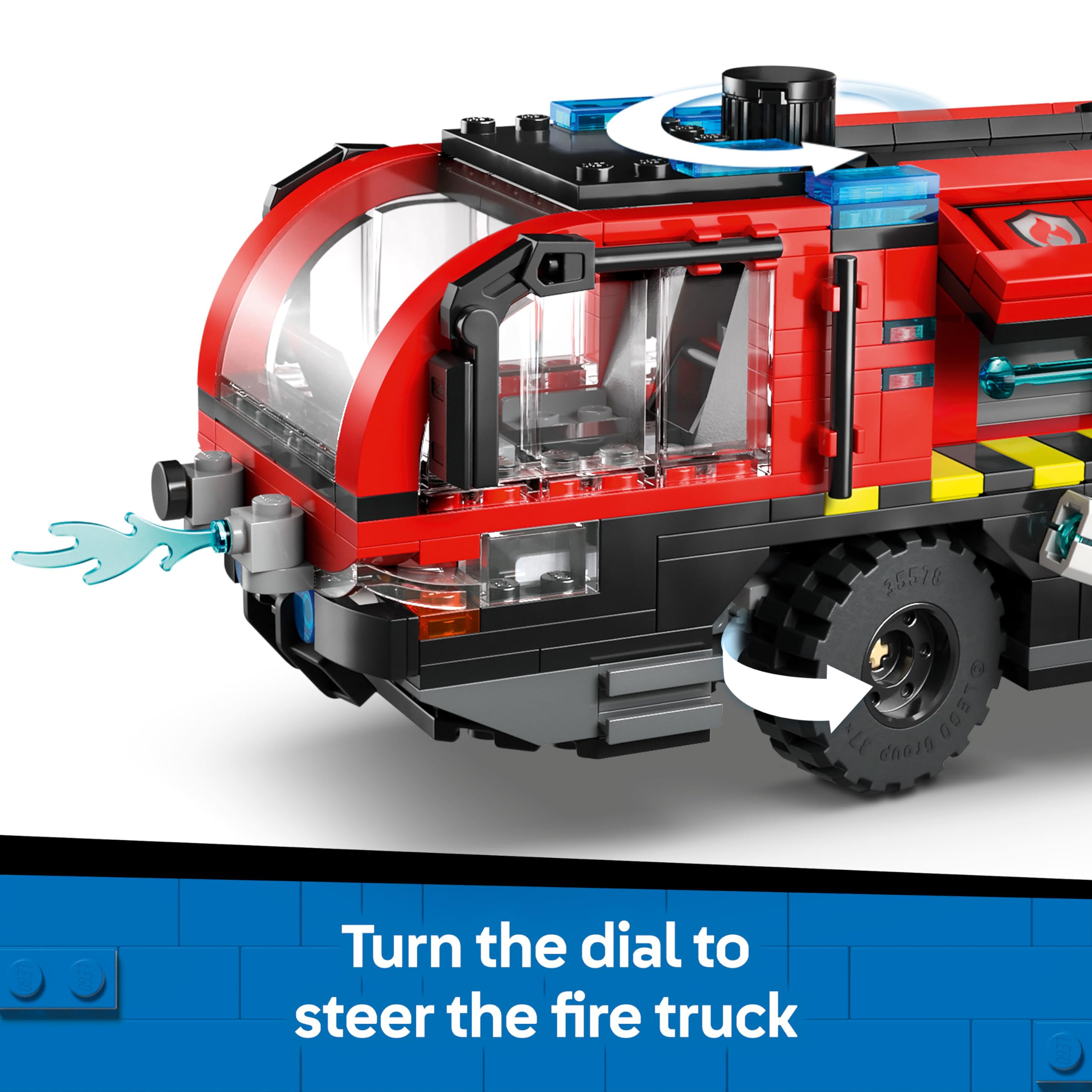 LEGO City Airport Fire Engine Truck Toy 60499 | Ages 7+ | 4 Firefighter Minifigures 4