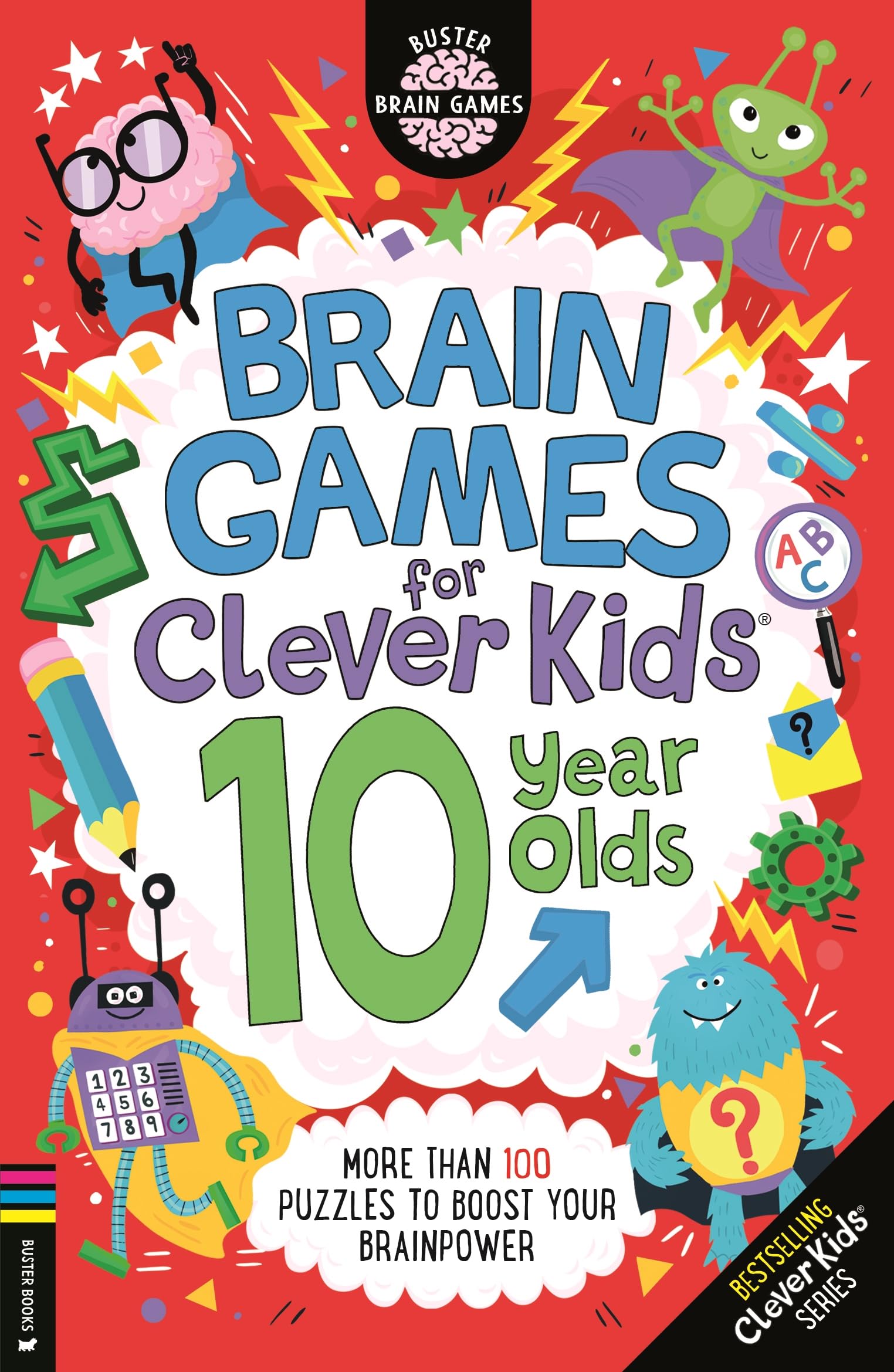Buster Books Brain Games for Clever Kids® 10 Year Olds - 100+ Puzzles | Paperback | English