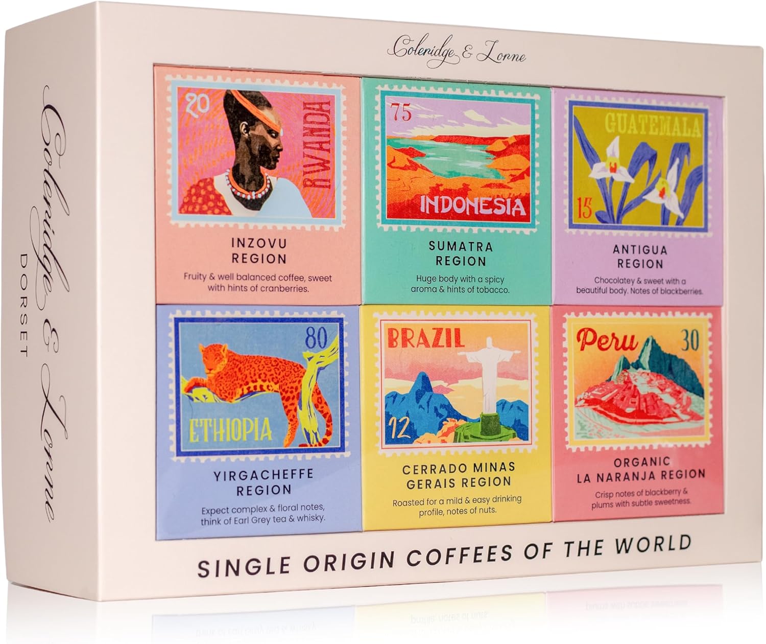 Coleridge & Lorne Single Origin Coffee gift set - 6 ground coffees from around t