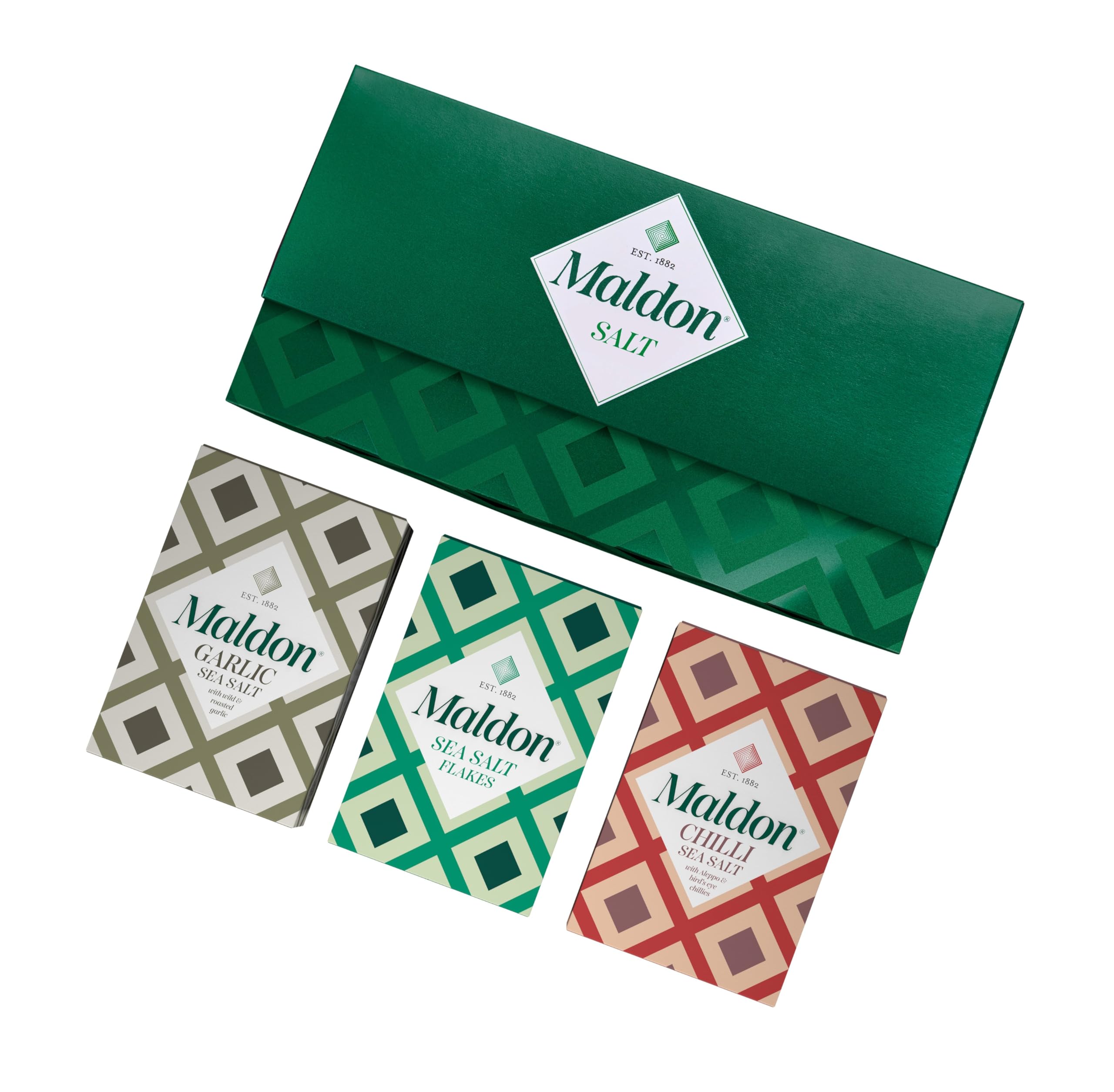 Maldon - Sea Salt Gift Pack with Original, Garlic & Chilli Flakes 3