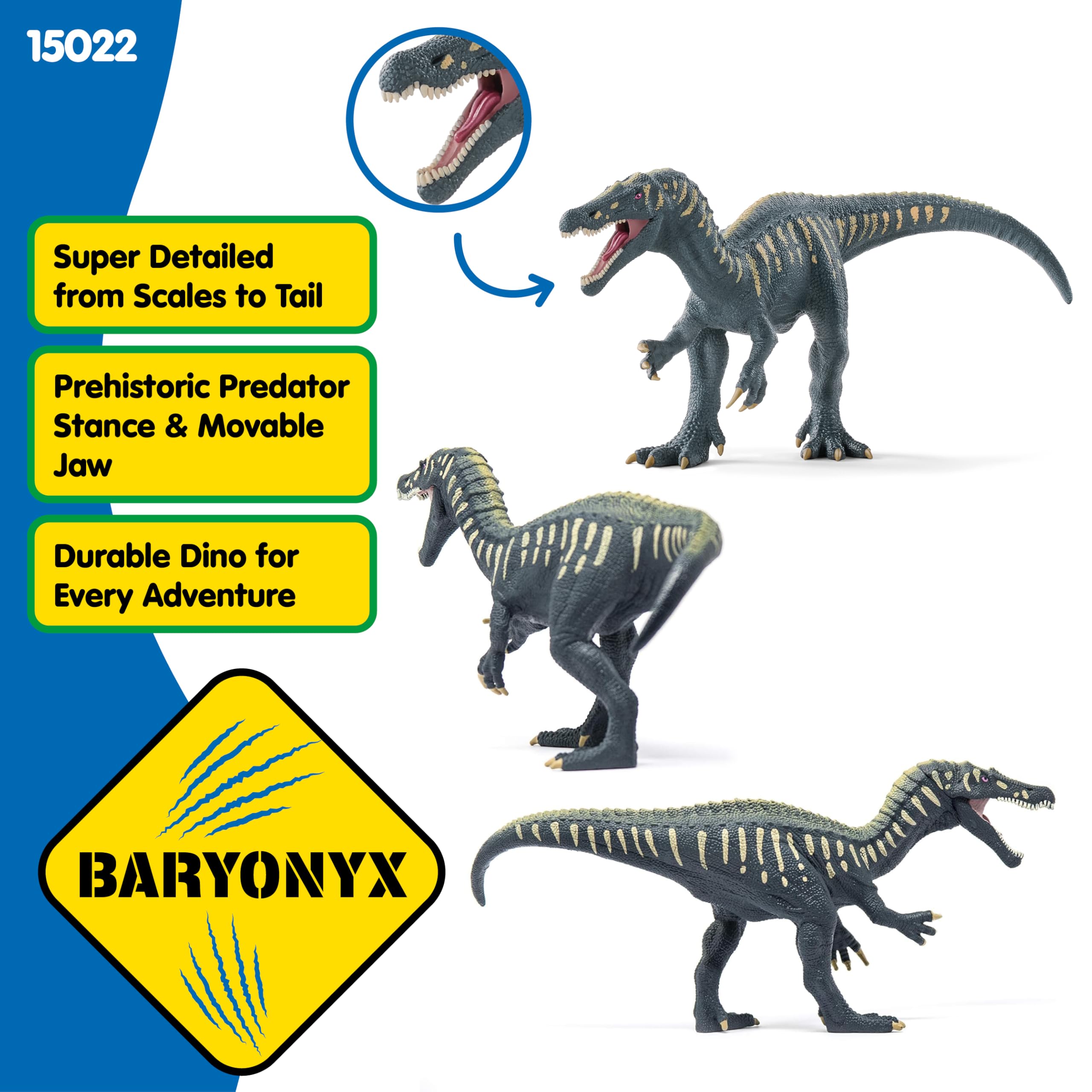 SCHLEICH Baryonyx Dinosaur Figurine - Movable Jaw, Realistic Details for Imaginative Play 9