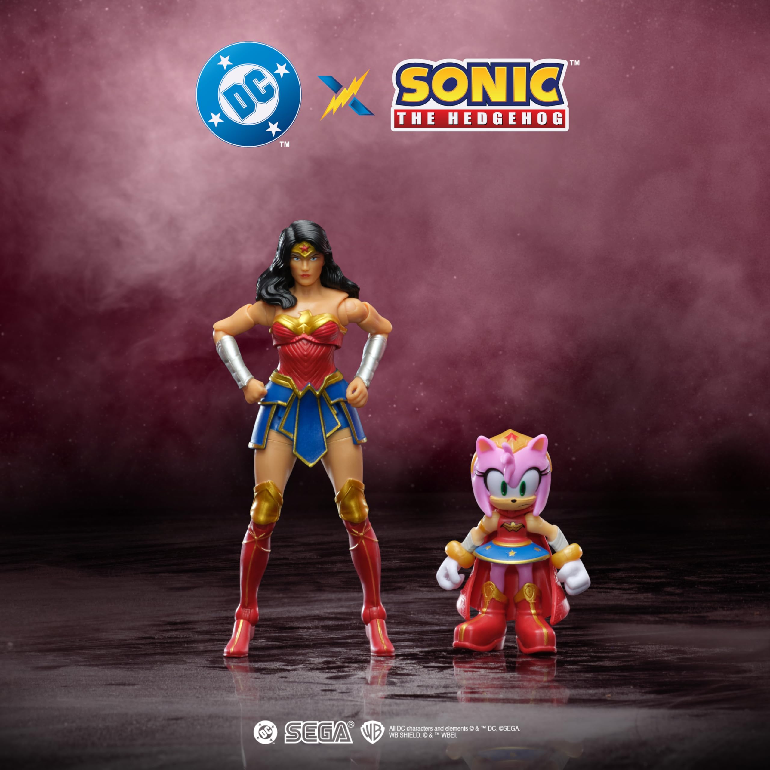 Sonic The Hedgehog DC Crossover Amy as Wonder Woman & Classic Wonder Woman Action Figure Multipack 8